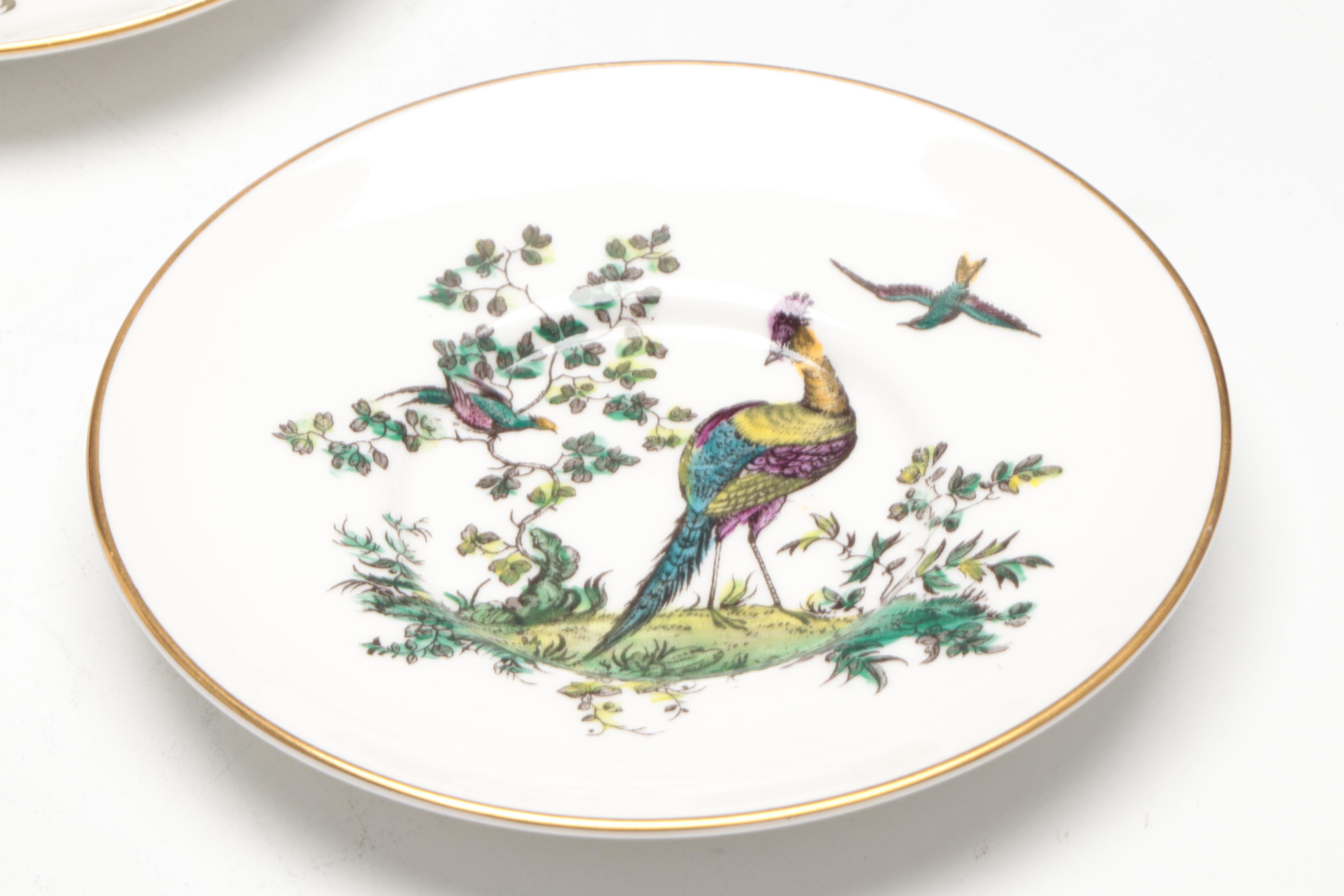 Royal Worcester "Pheasant" Bone China Demitasse Cups and Saucers