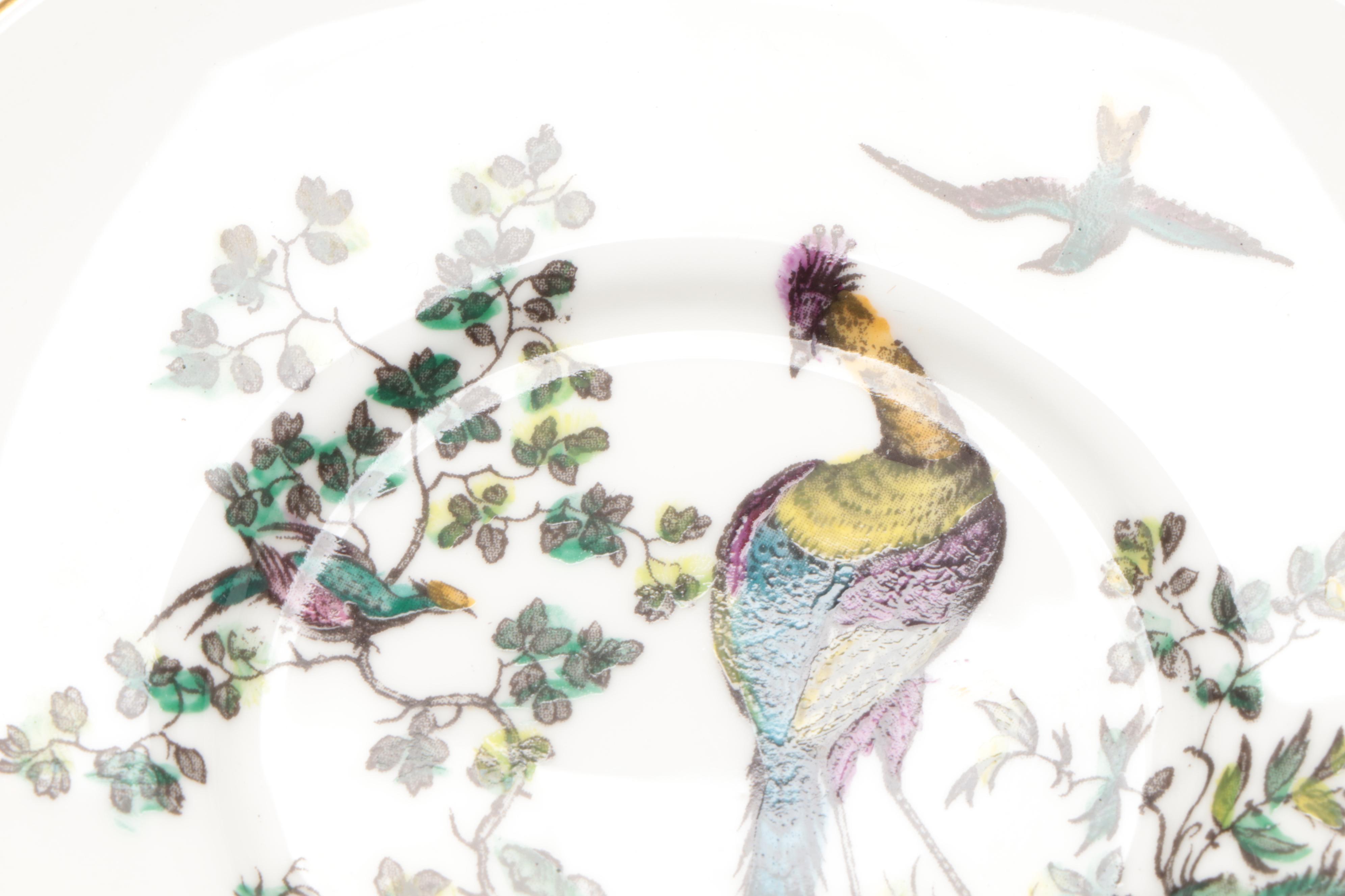 Royal Worcester "Pheasant" Bone China Demitasse Cups and Saucers