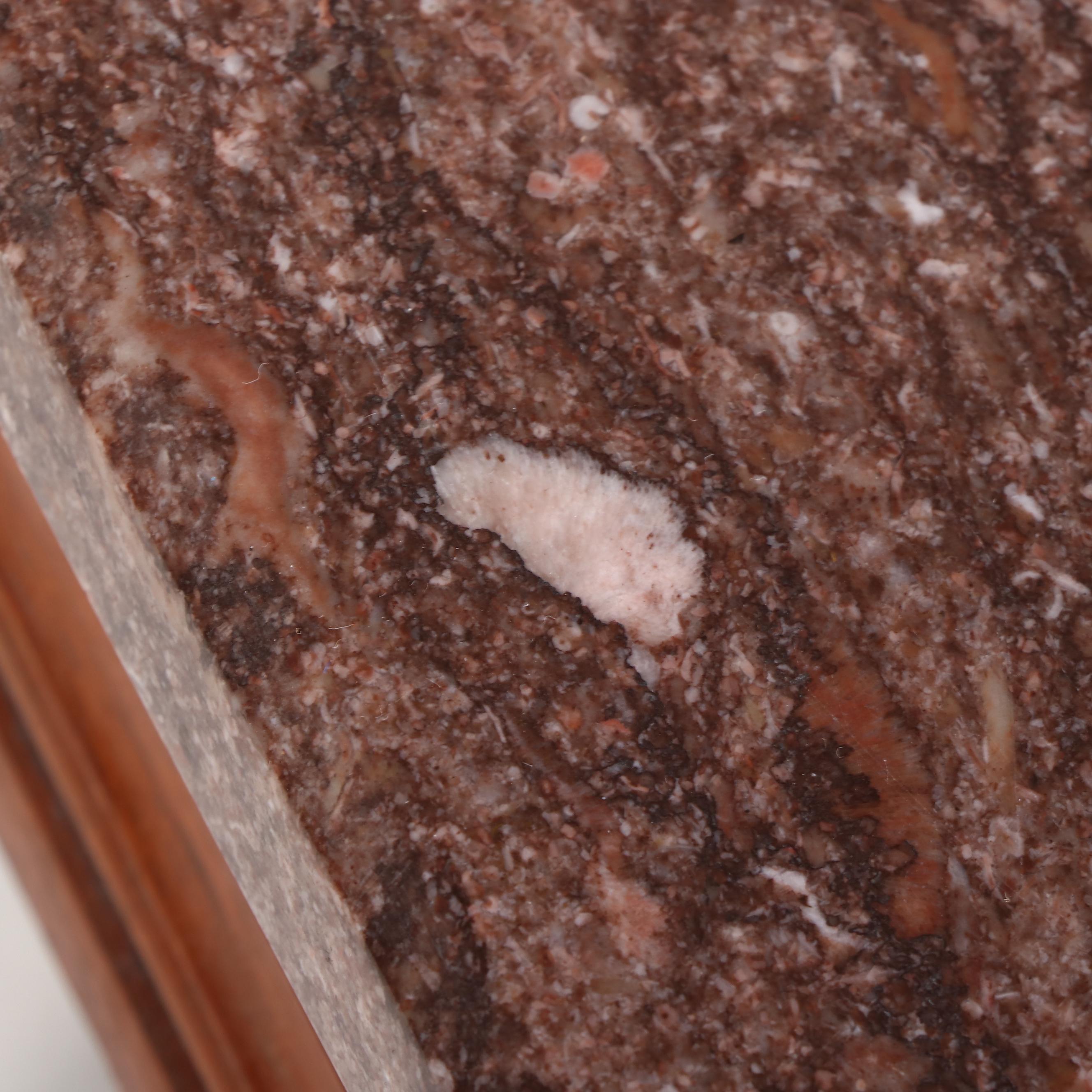 Victorian Eastlake Style Marble Top Side Table, Late 19th/ Early 20th Century