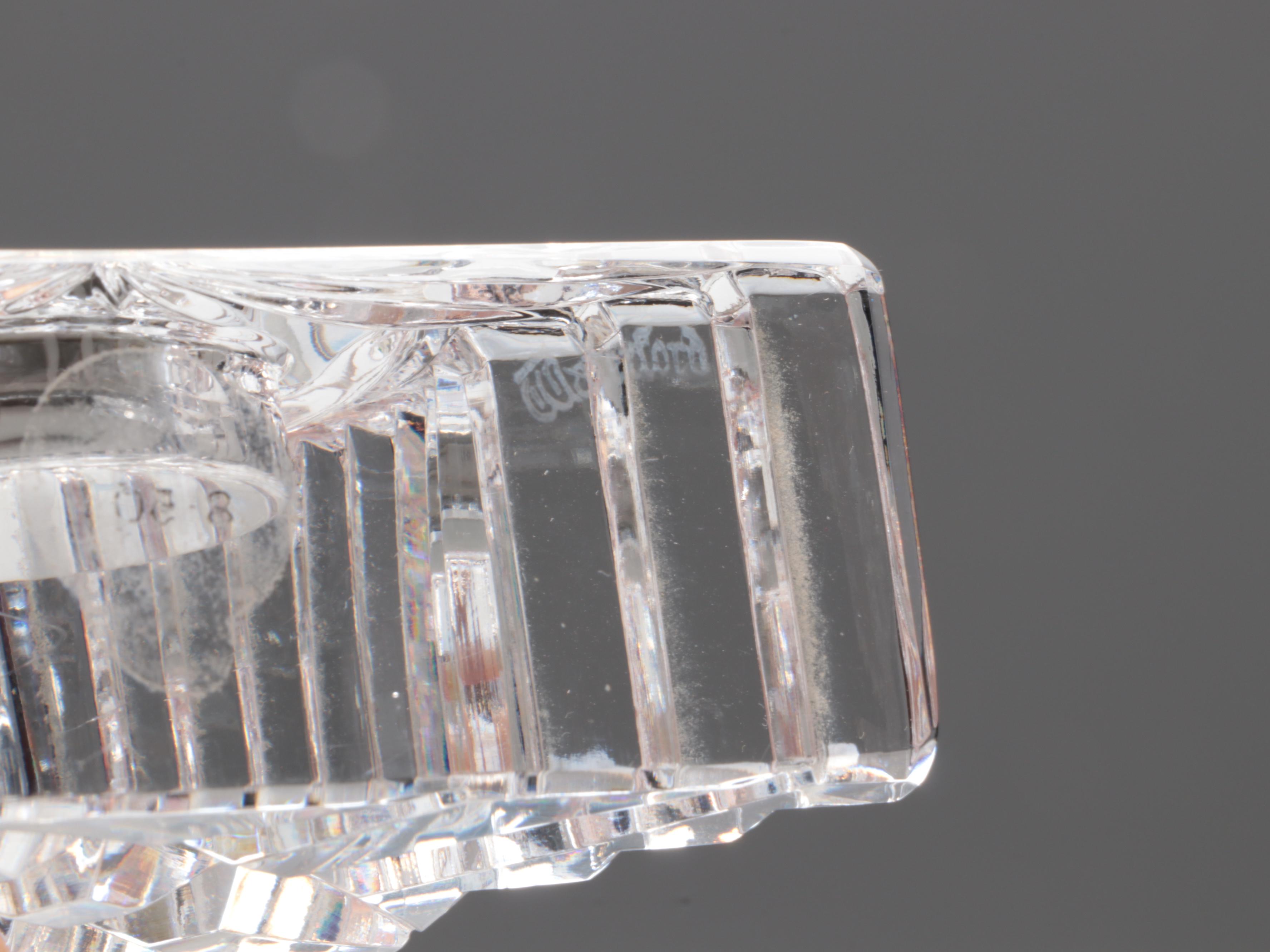 Waterford "Wharton" Crystal Mantel Clock with Other Table Accessories