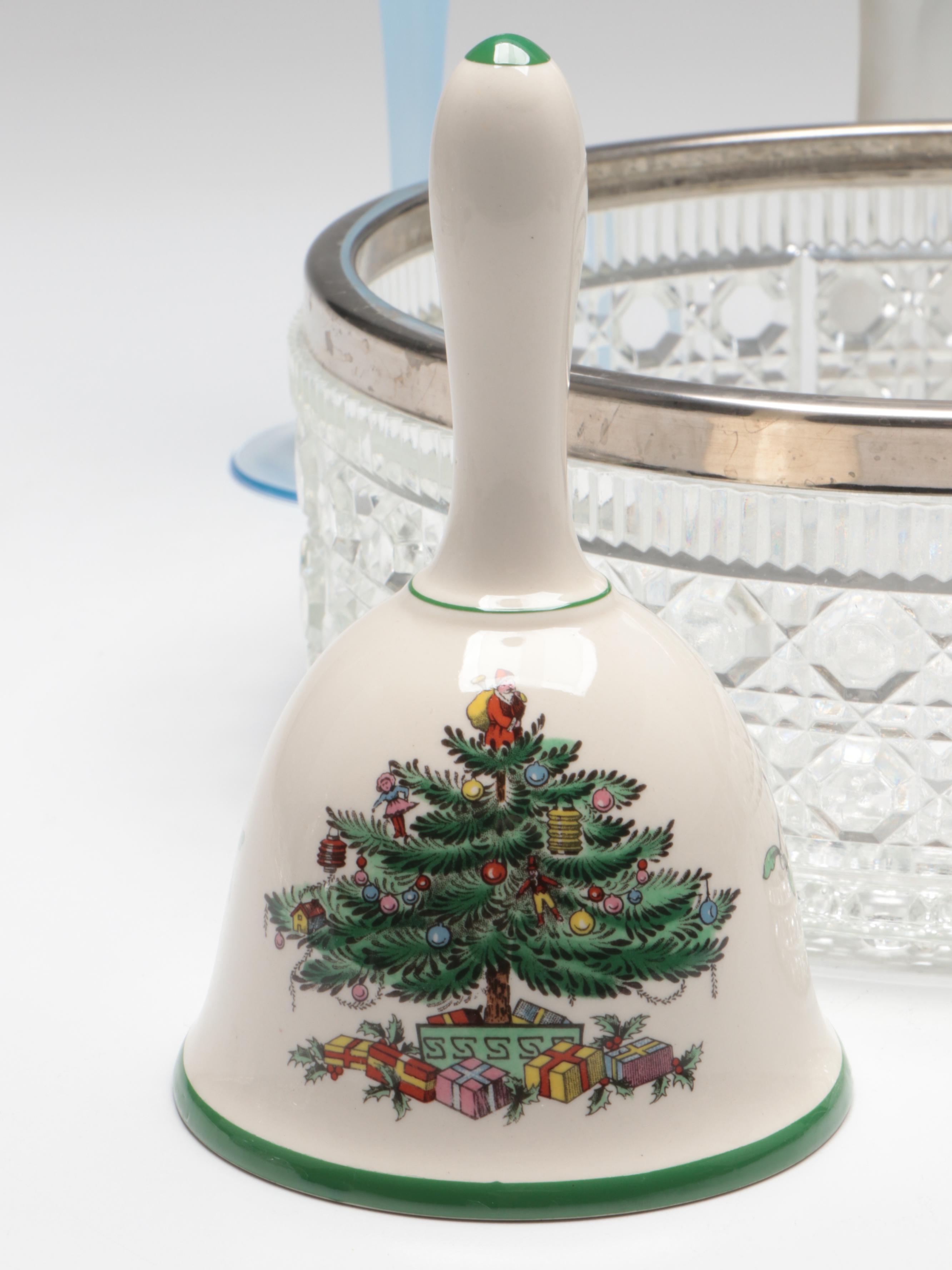 Waterford "Wharton" Crystal Mantel Clock with Other Table Accessories