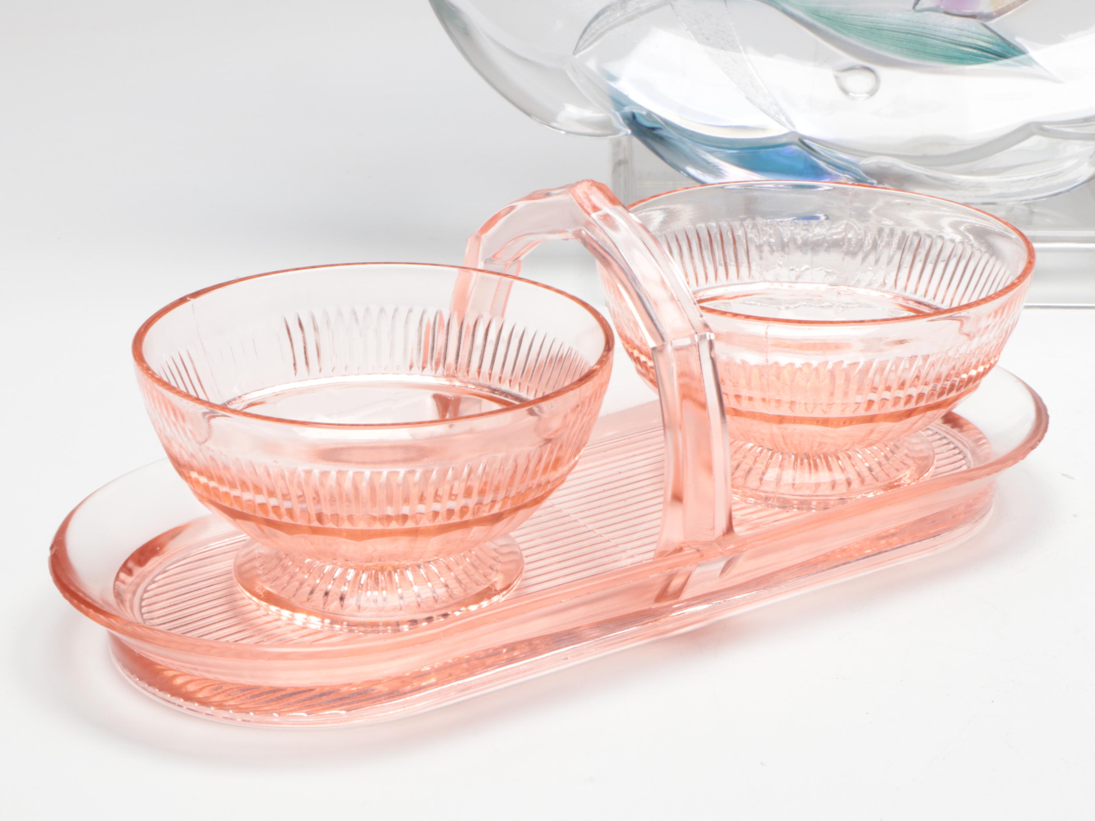 Savoir Vivre "Key Largo" Glass Platter with Other Table Accessories