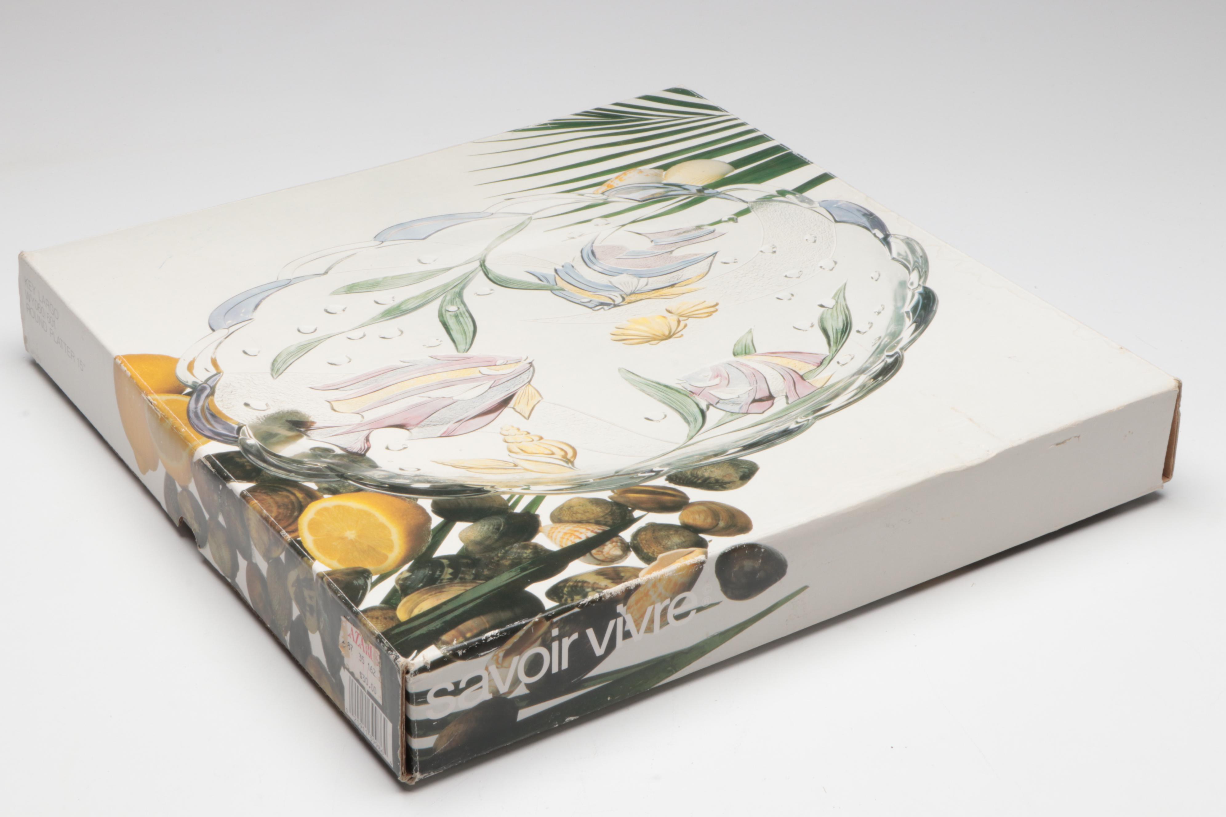 Savoir Vivre "Key Largo" Glass Platter with Other Table Accessories