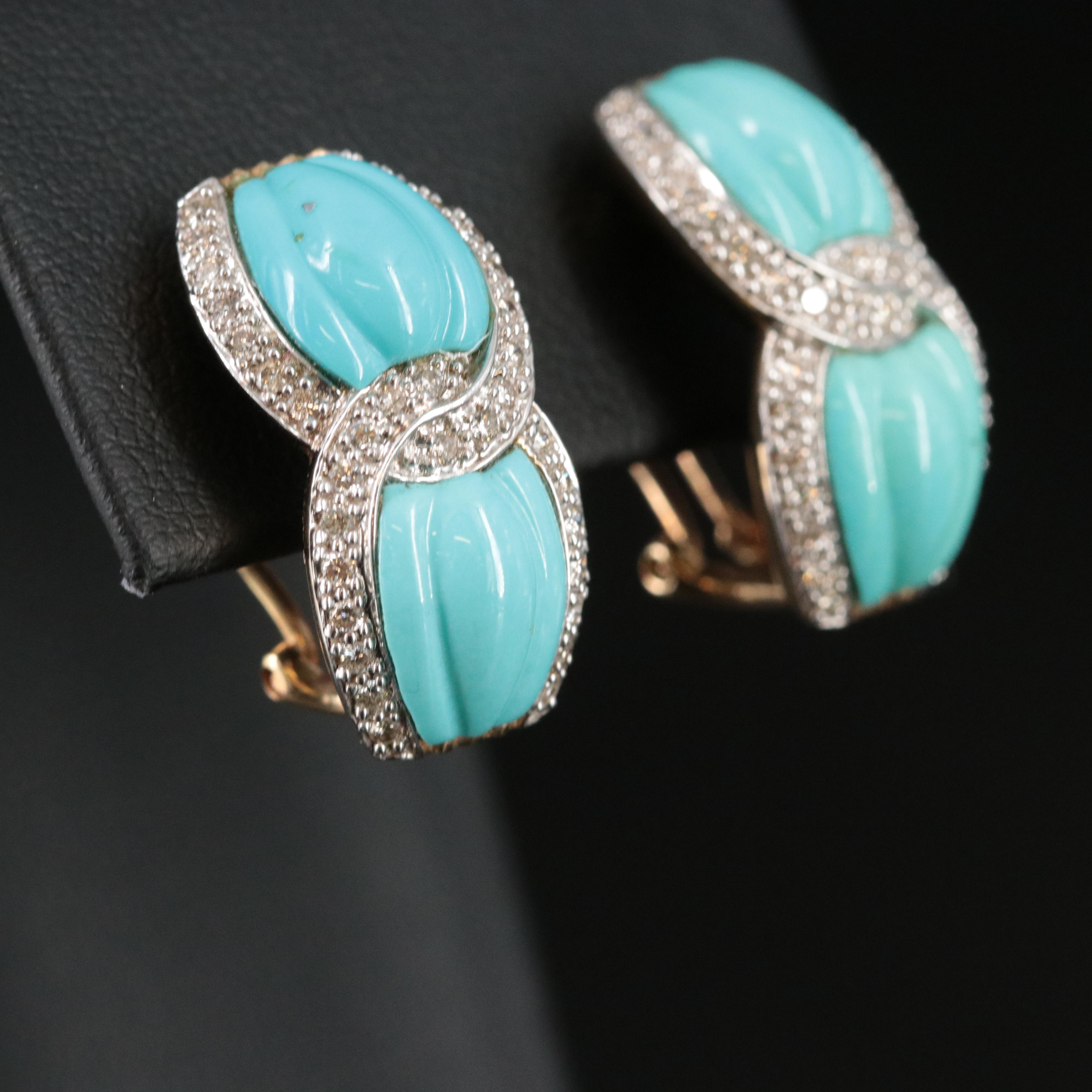 Le Vian 14K Turquoise and Diamond Earrings
