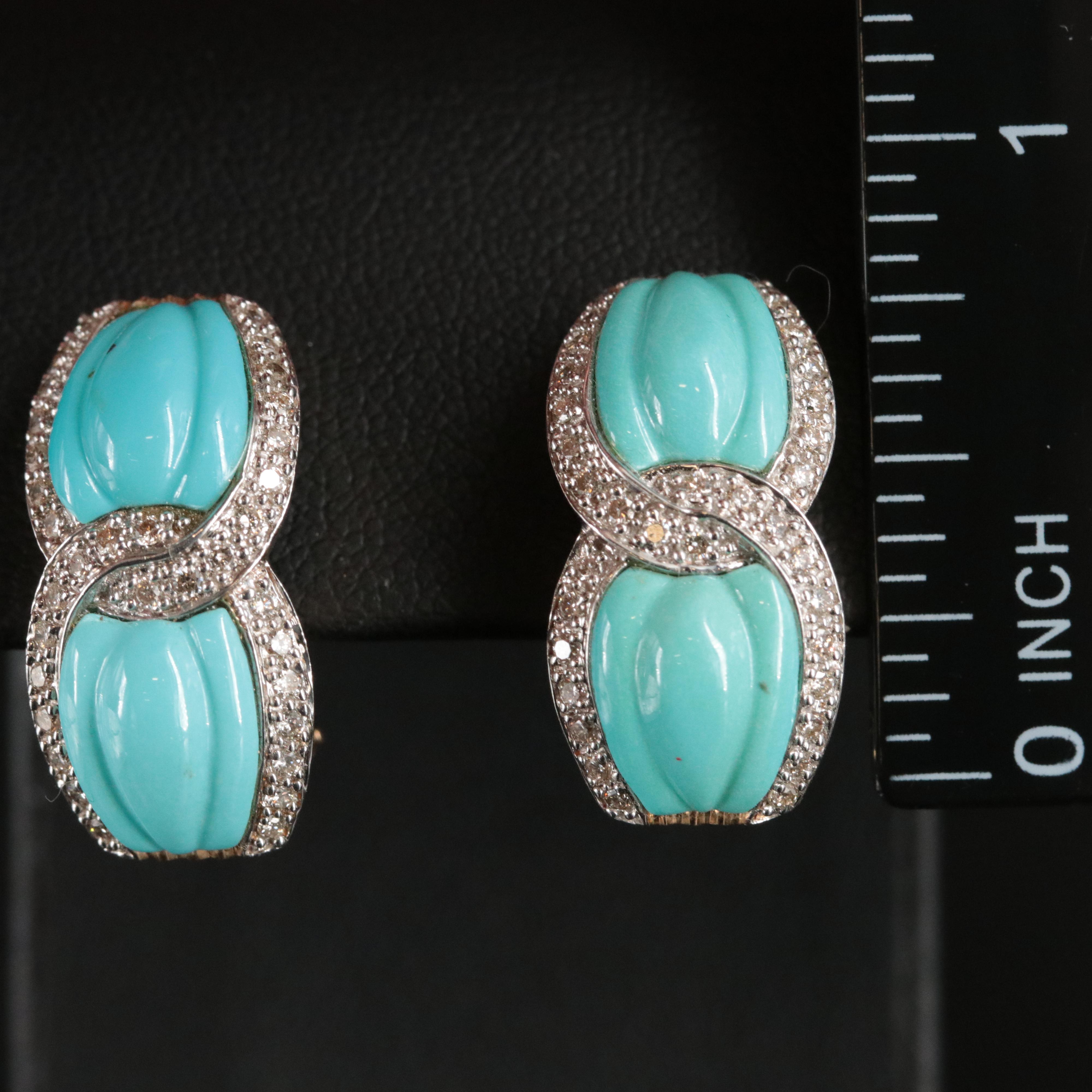 Le Vian 14K Turquoise and Diamond Earrings