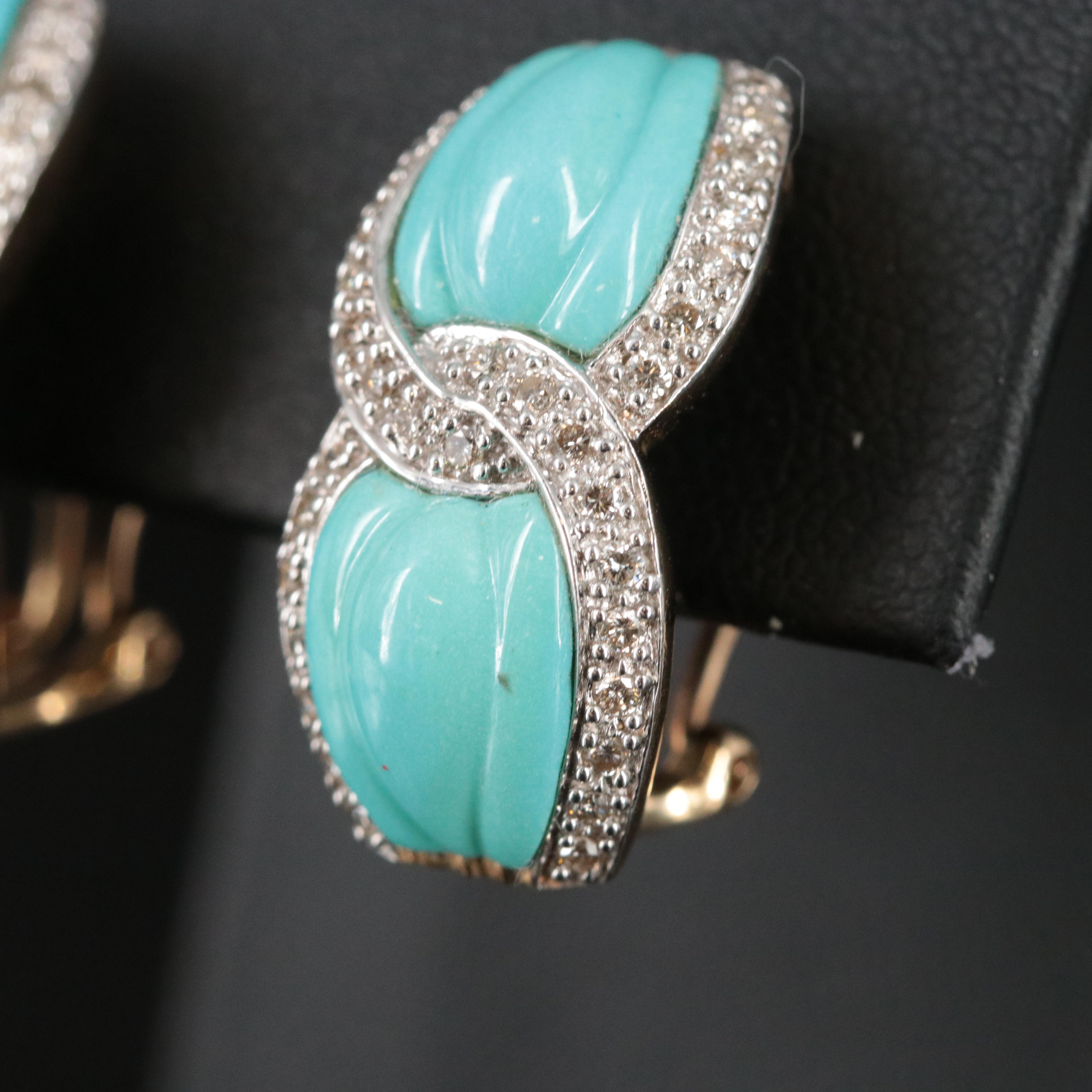Le Vian 14K Turquoise and Diamond Earrings