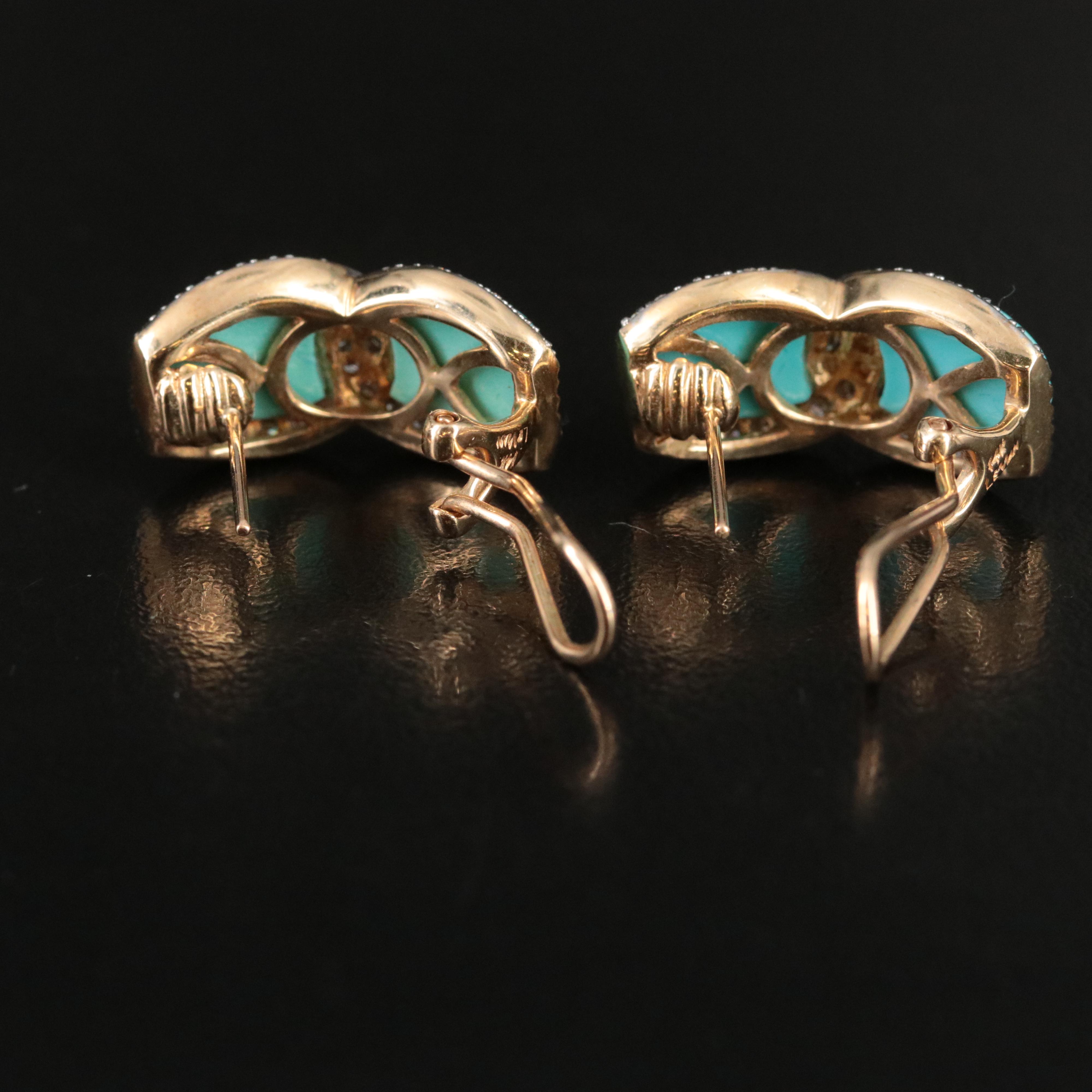 Le Vian 14K Turquoise and Diamond Earrings