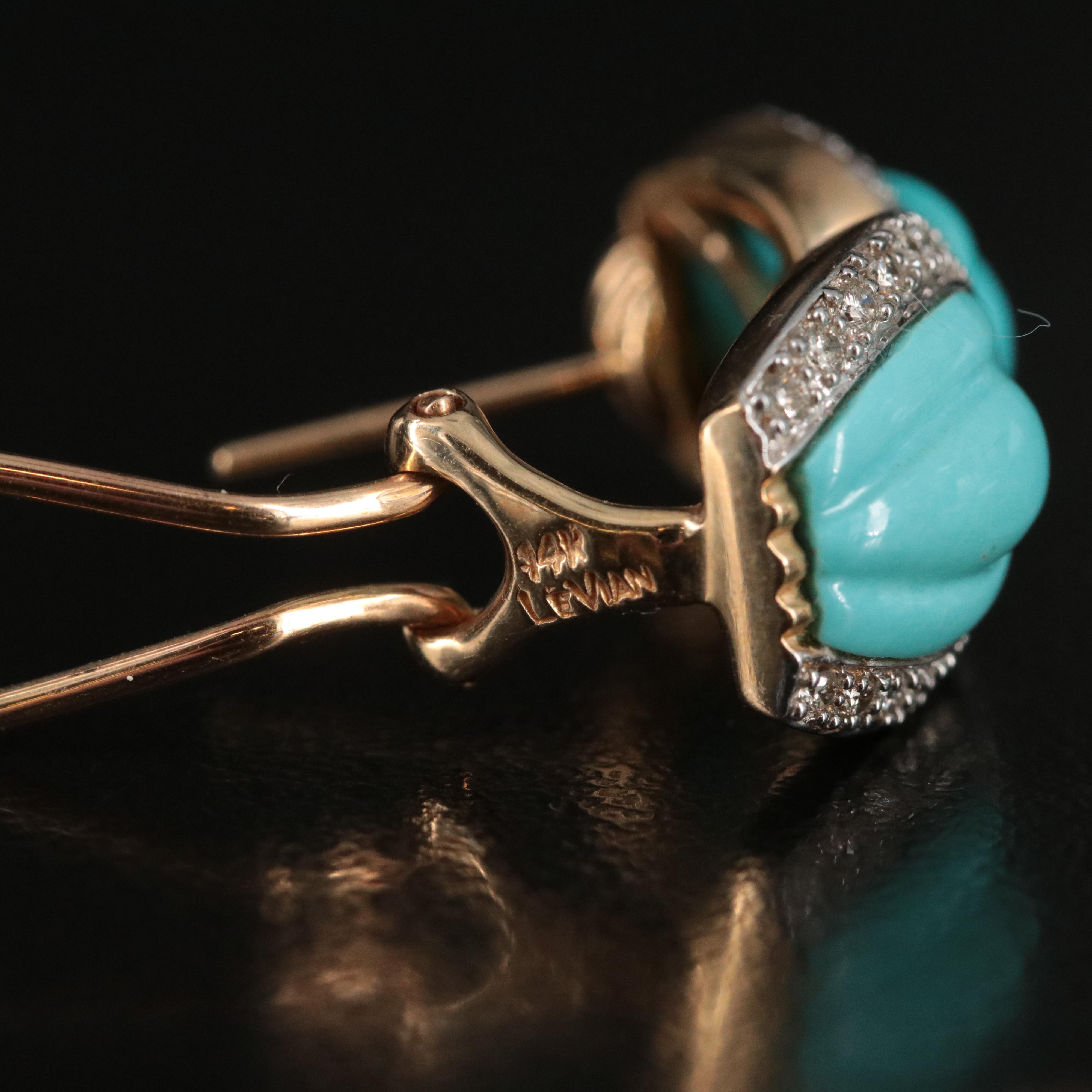 Le Vian 14K Turquoise and Diamond Earrings