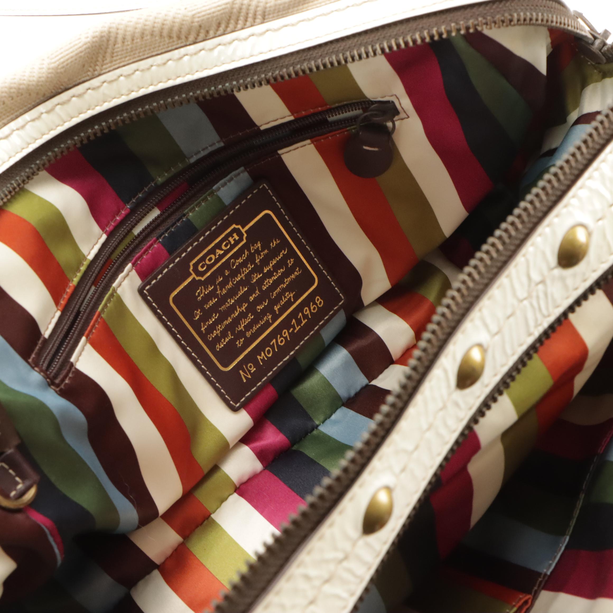 Coach Legacy Lily Satchel and Mini Zoe Hobo Bag in Canvas with Leather Trims