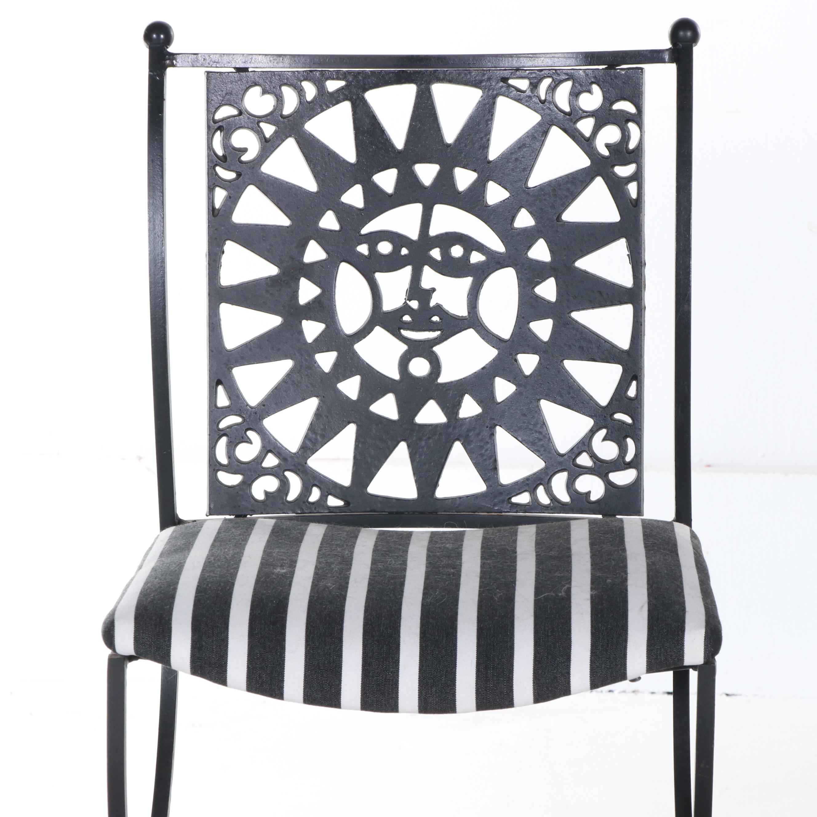 Four Arthur Umanoff for Shaver-Howard "Mayan" Iron Bar Stools