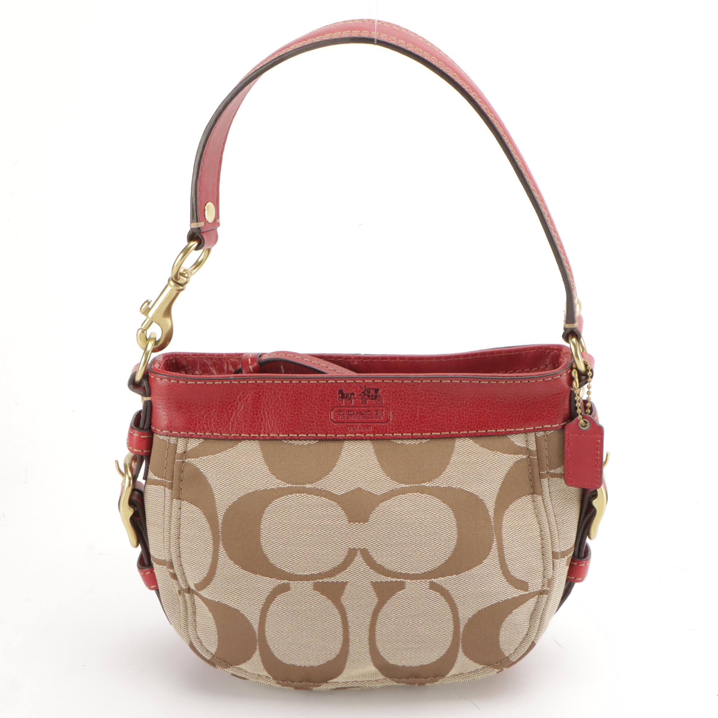 Coach Legacy Lily Satchel and Mini Zoe Hobo Bag in Canvas with Leather Trims