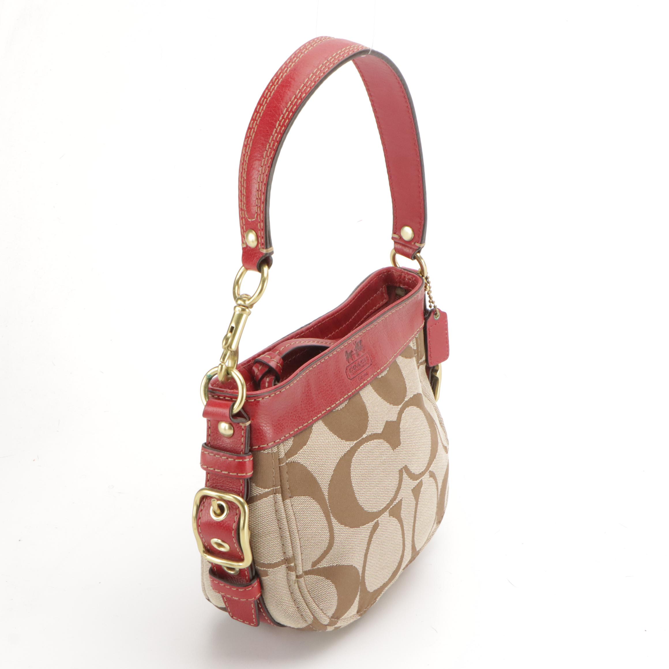 Coach Legacy Lily Satchel and Mini Zoe Hobo Bag in Canvas with Leather Trims