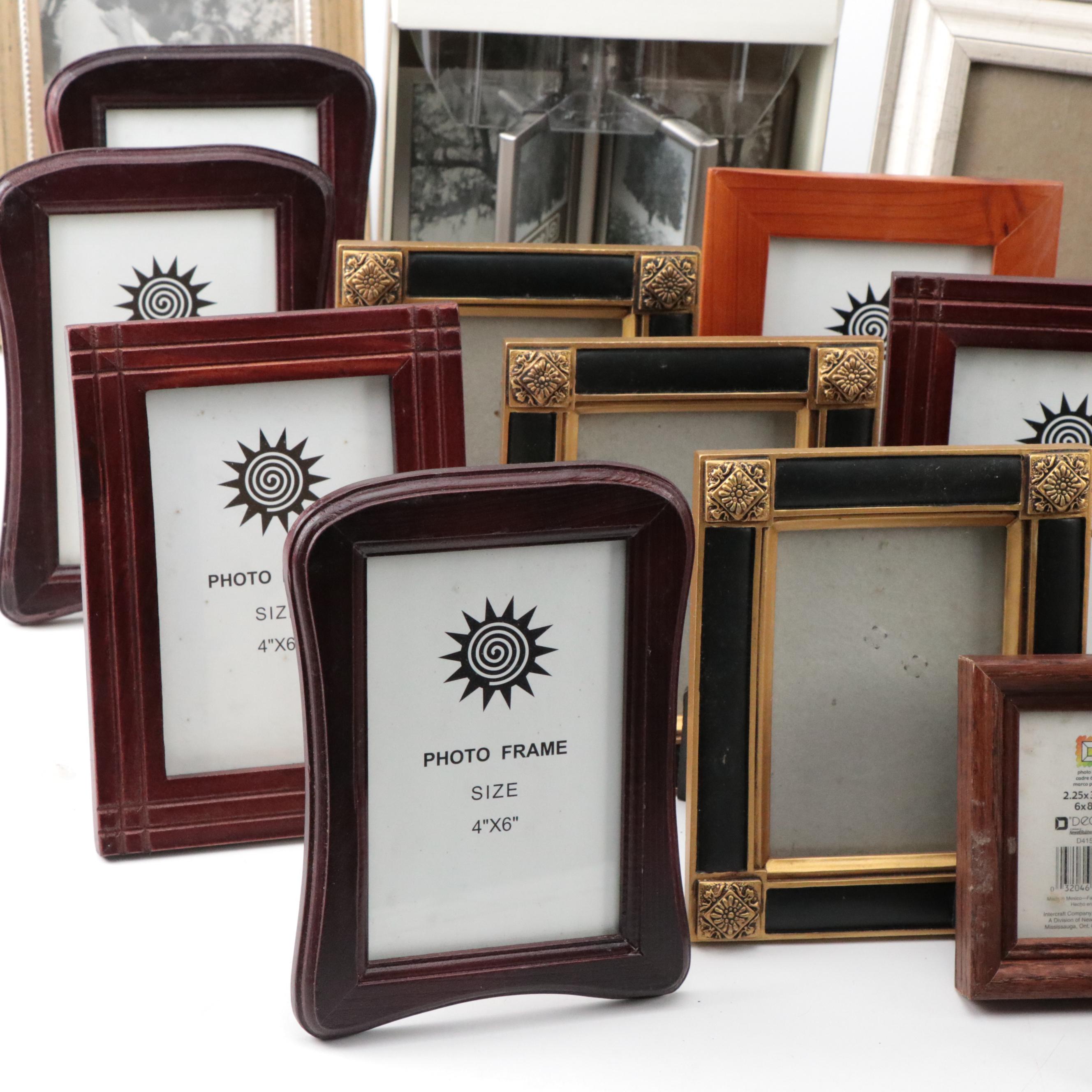 Wood and Metal Table Top Picture Frames
