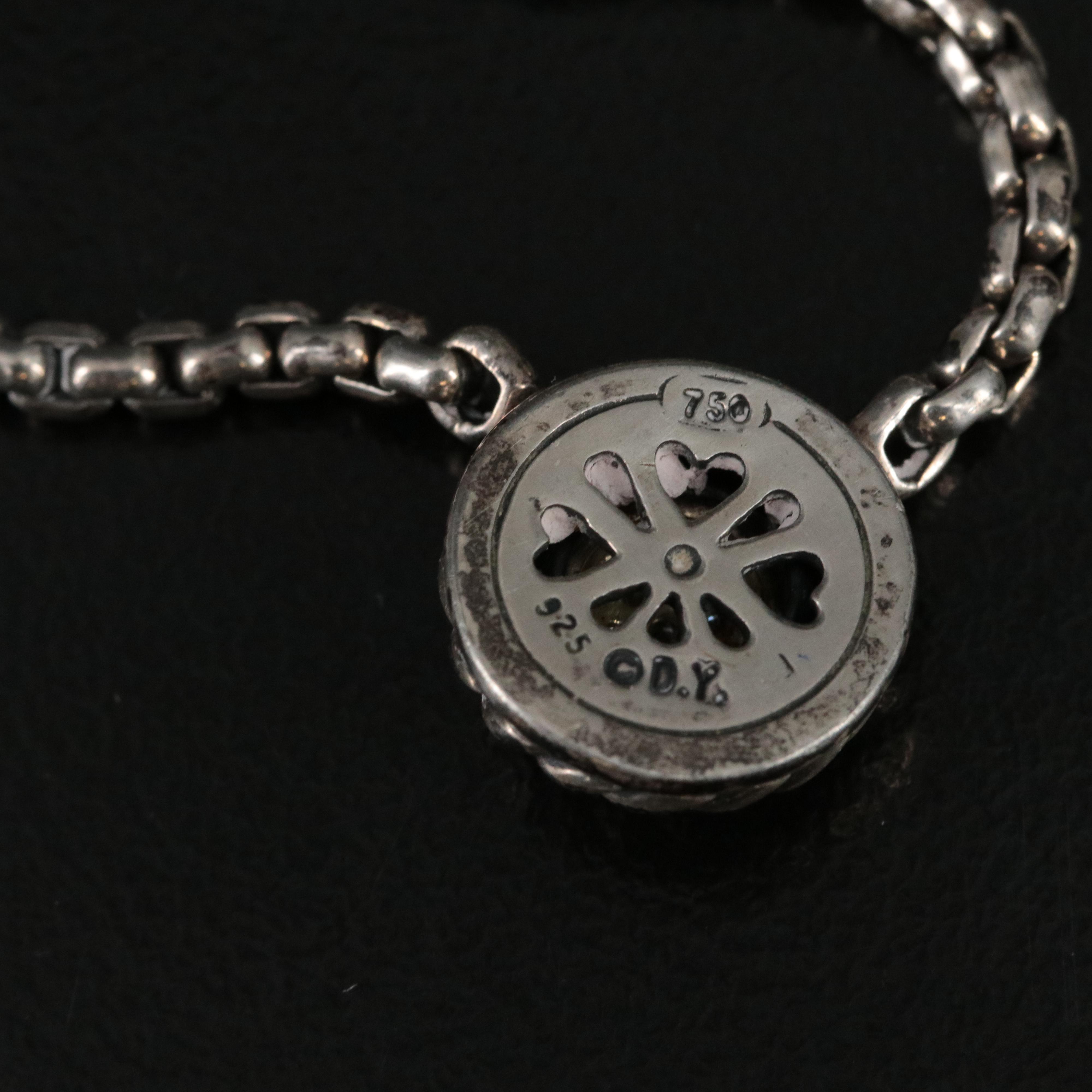 David Yurman Cookie Sterling, 18K and Diamond Necklace