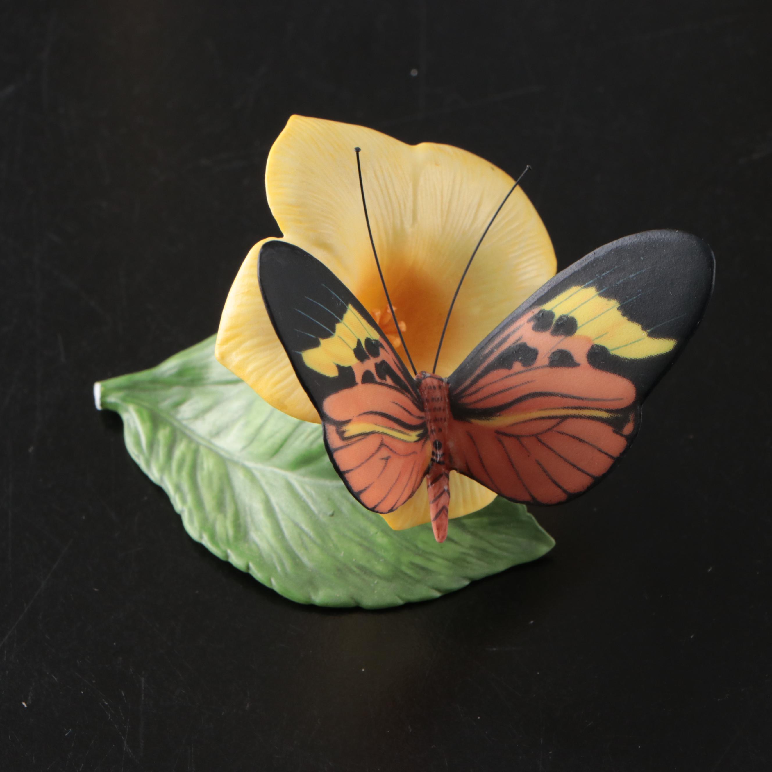 Franklin Mint "Butterflies of the World" Porcelain Collection and Display, 1985