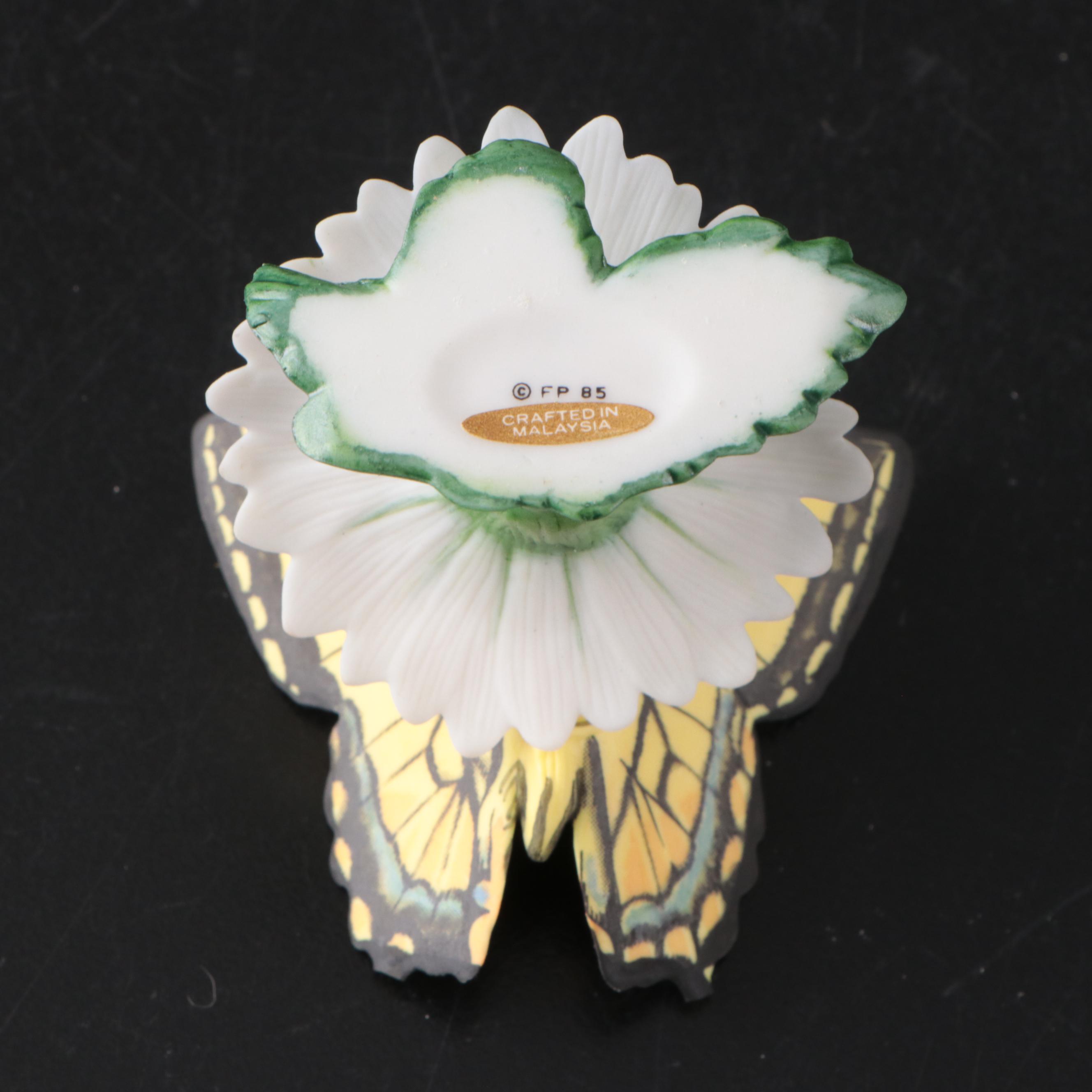 Franklin Mint "Butterflies of the World" Porcelain Collection and Display, 1985