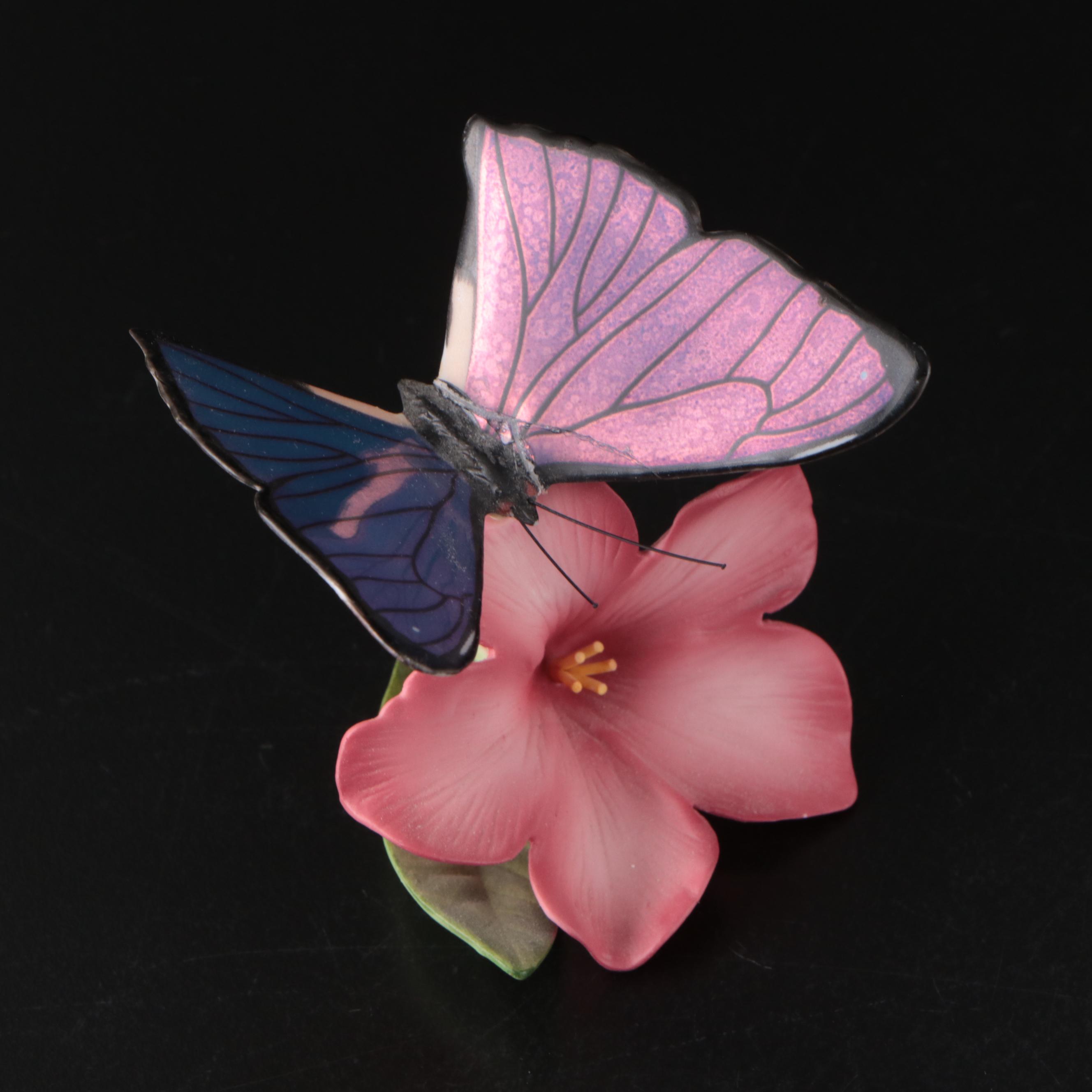 Franklin Mint "Butterflies of the World" Porcelain Collection and Display, 1985