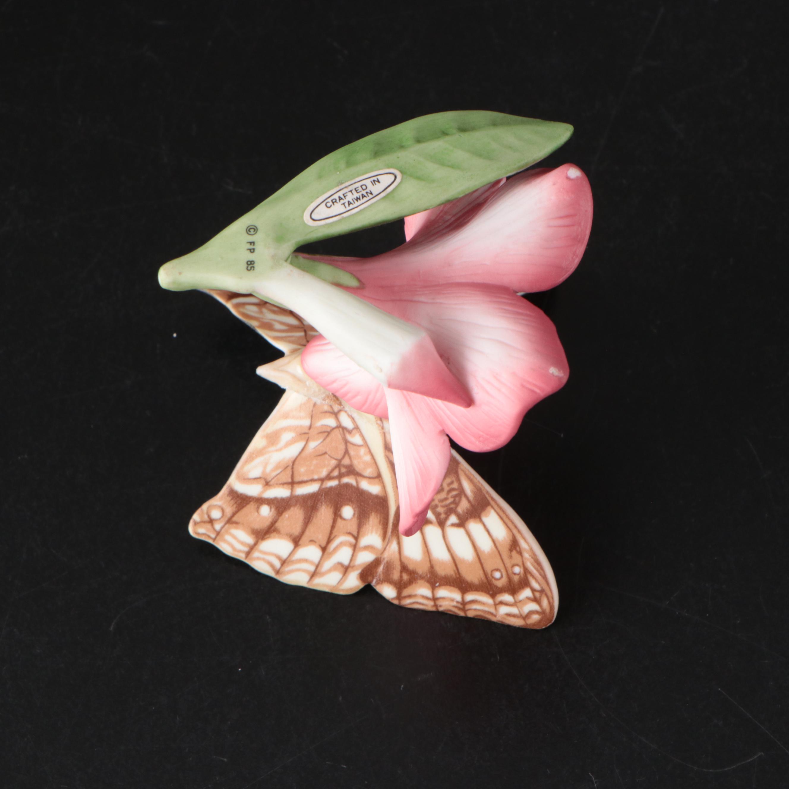 Franklin Mint "Butterflies of the World" Porcelain Collection and Display, 1985