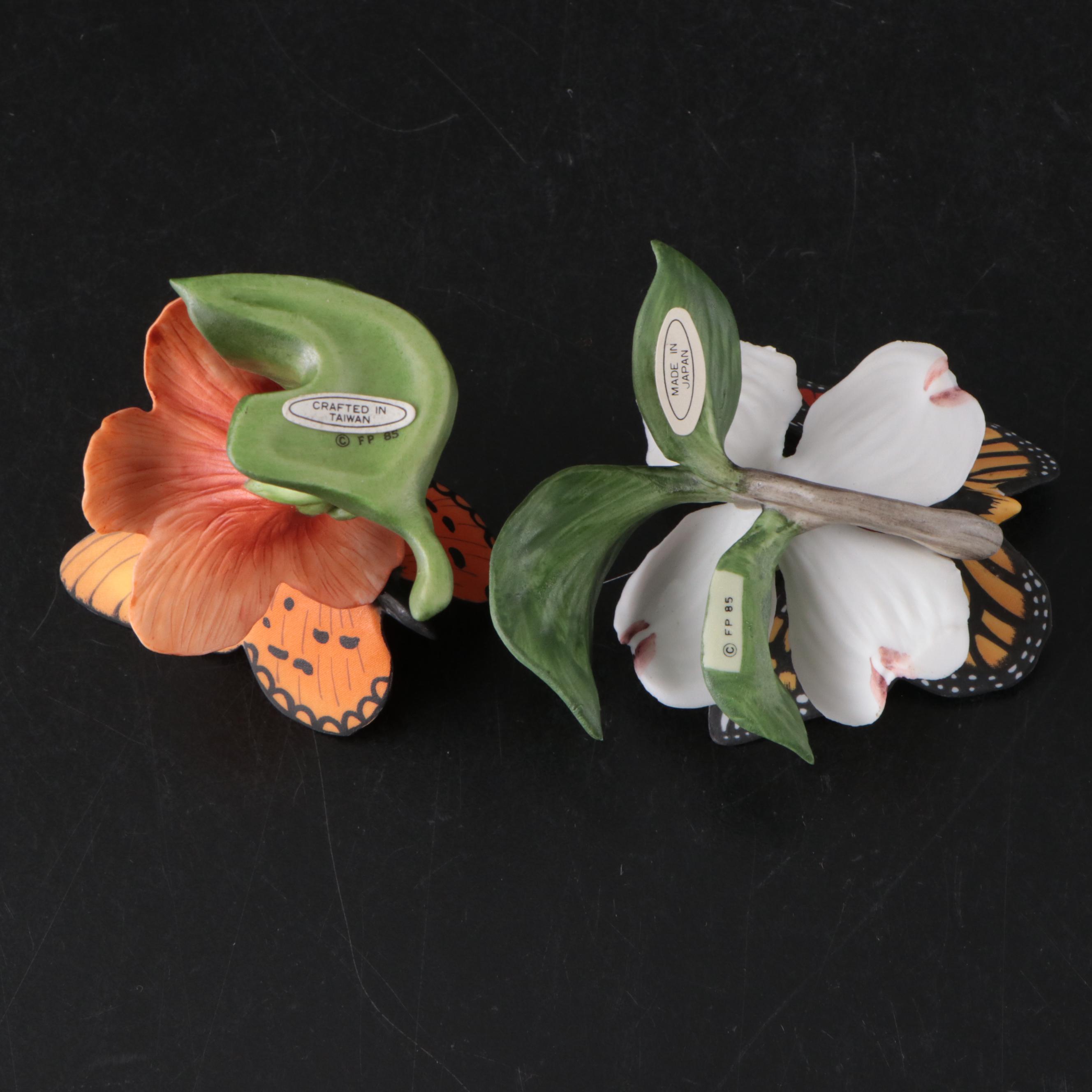 Franklin Mint "Butterflies of the World" Porcelain Collection and Display, 1985