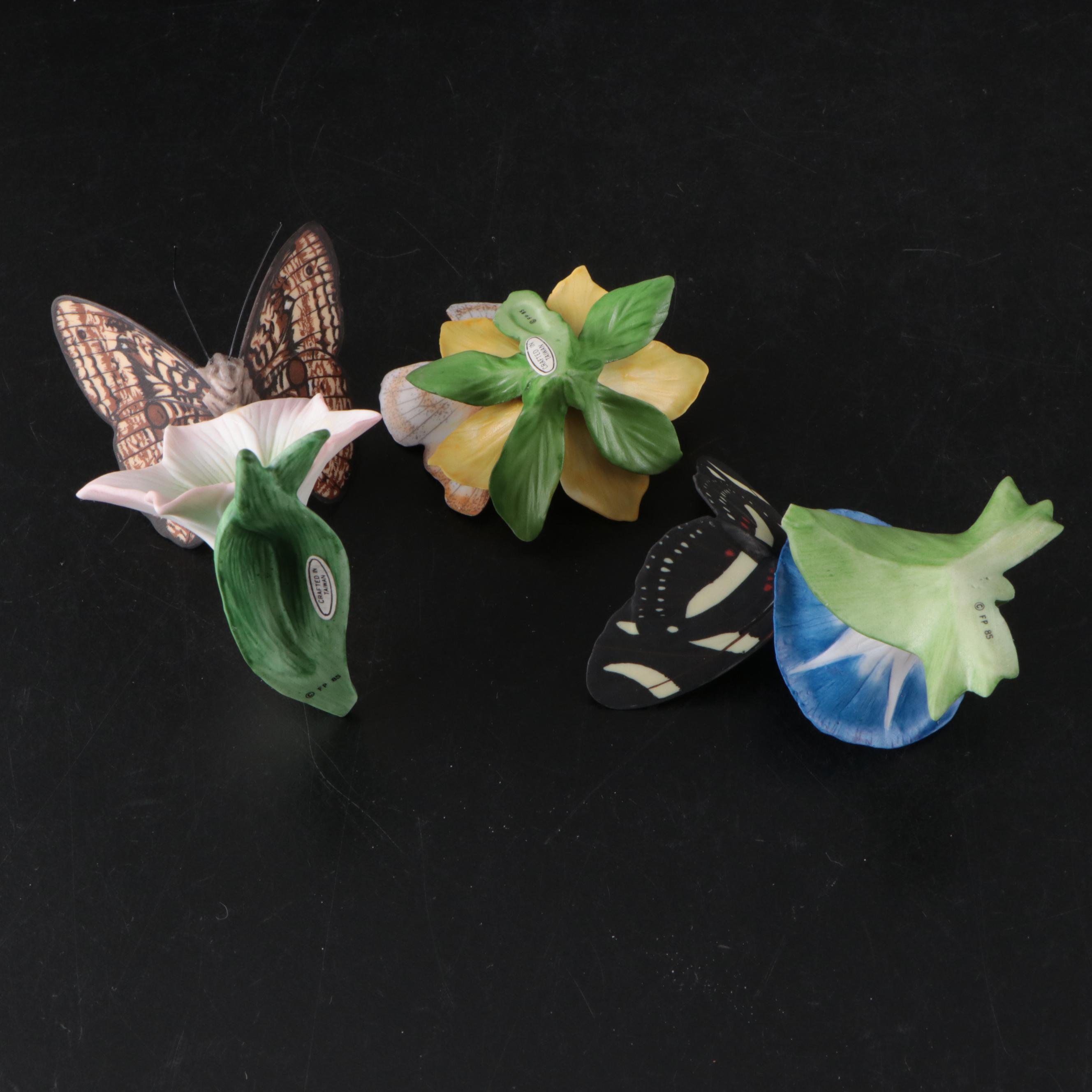 Franklin Mint "Butterflies of the World" Porcelain Collection and Display, 1985