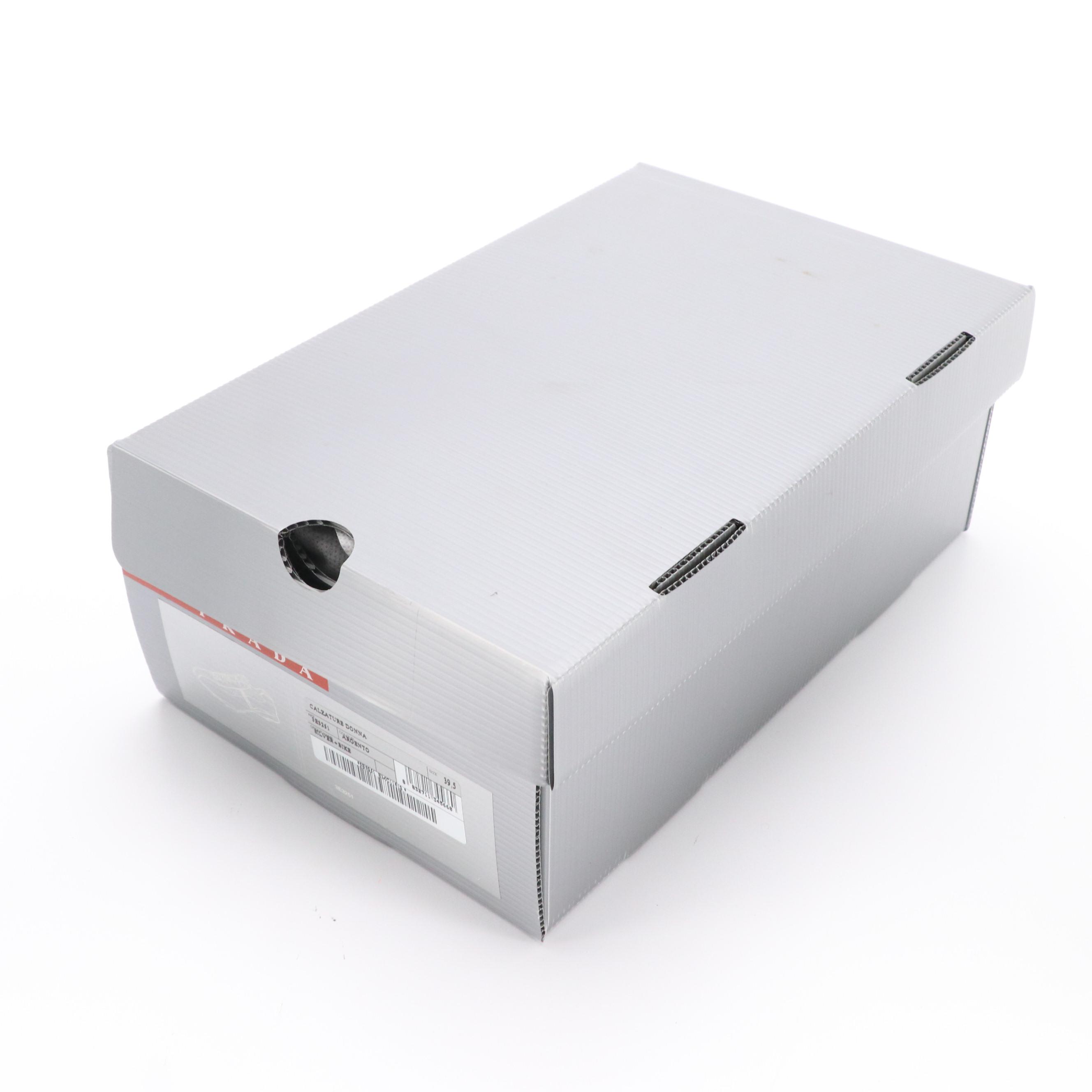 Prada Sport Metallic Leather Trainers in Box