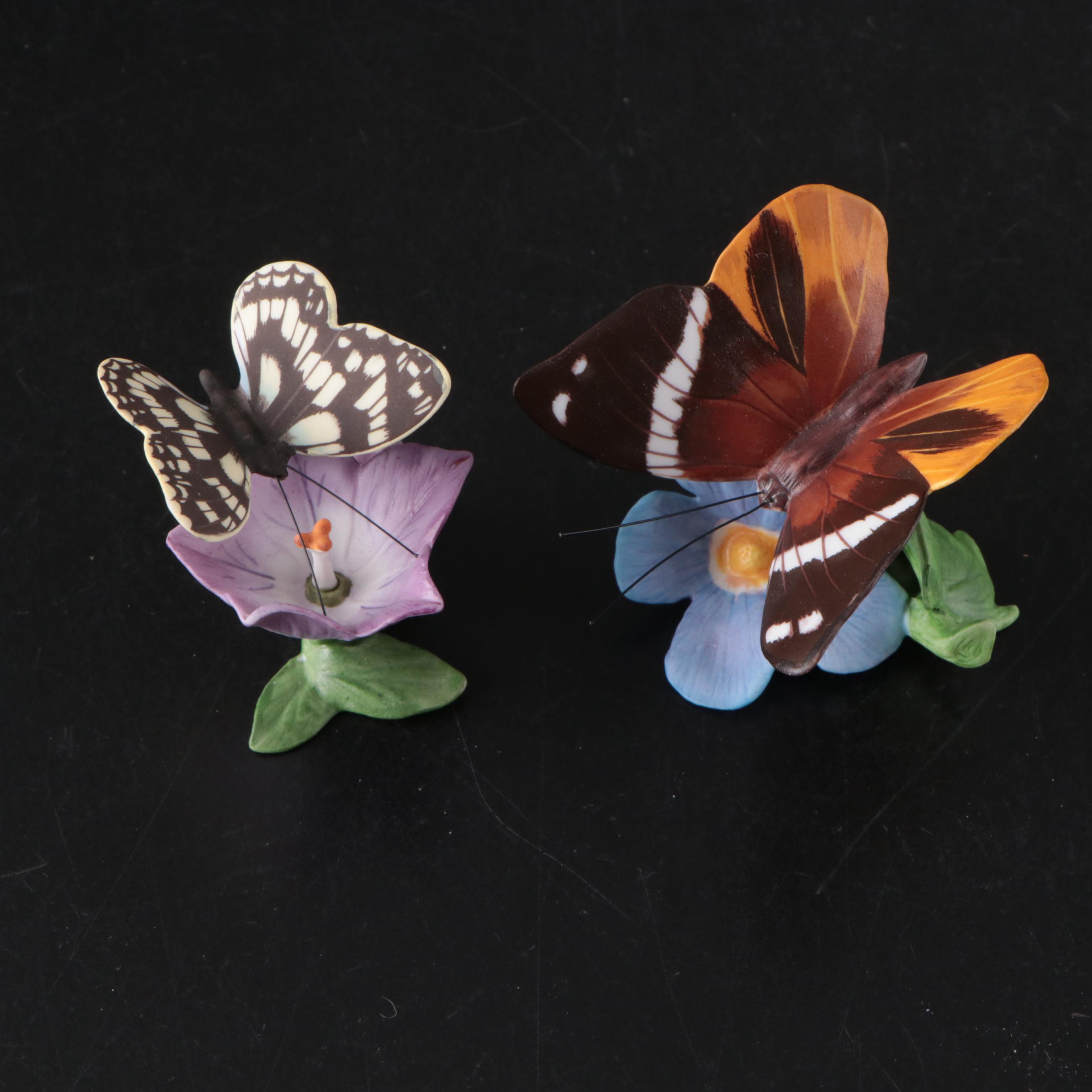 Franklin Mint "Butterflies of the World" Porcelain Collection and Display, 1985