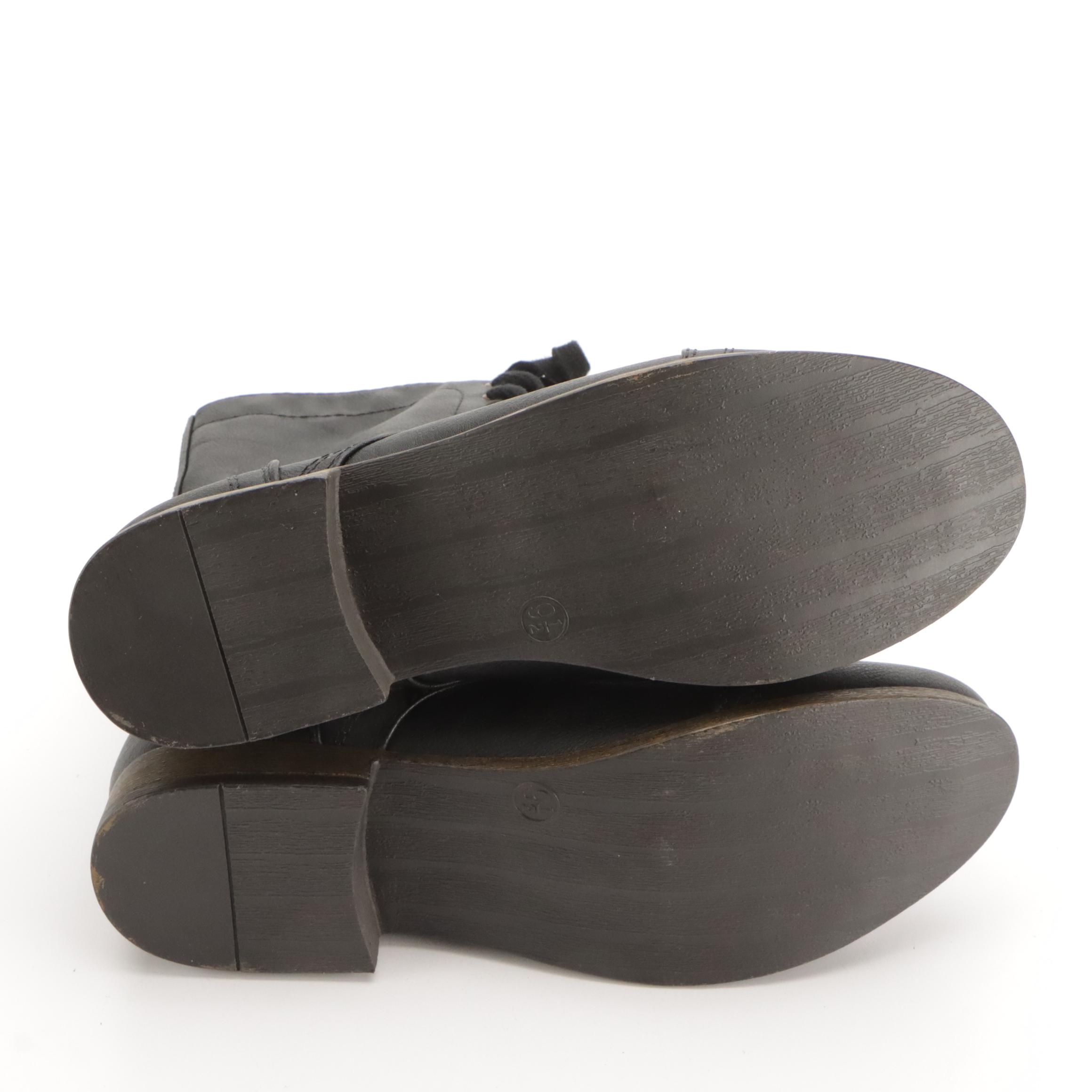 Mossimo Supply Co. Khalea Combat Boots in Blue and Black Leather