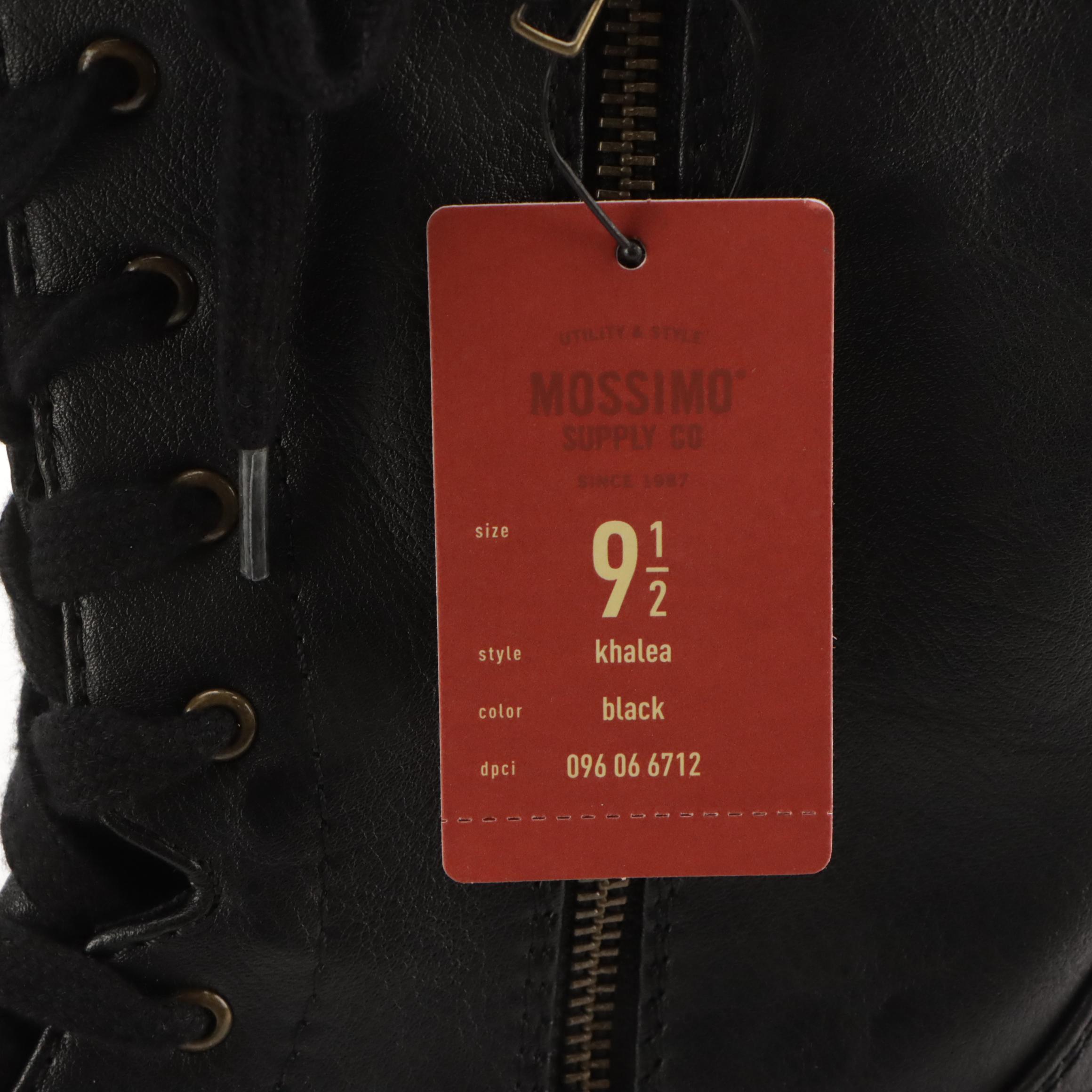 Mossimo Supply Co. Khalea Combat Boots in Blue and Black Leather