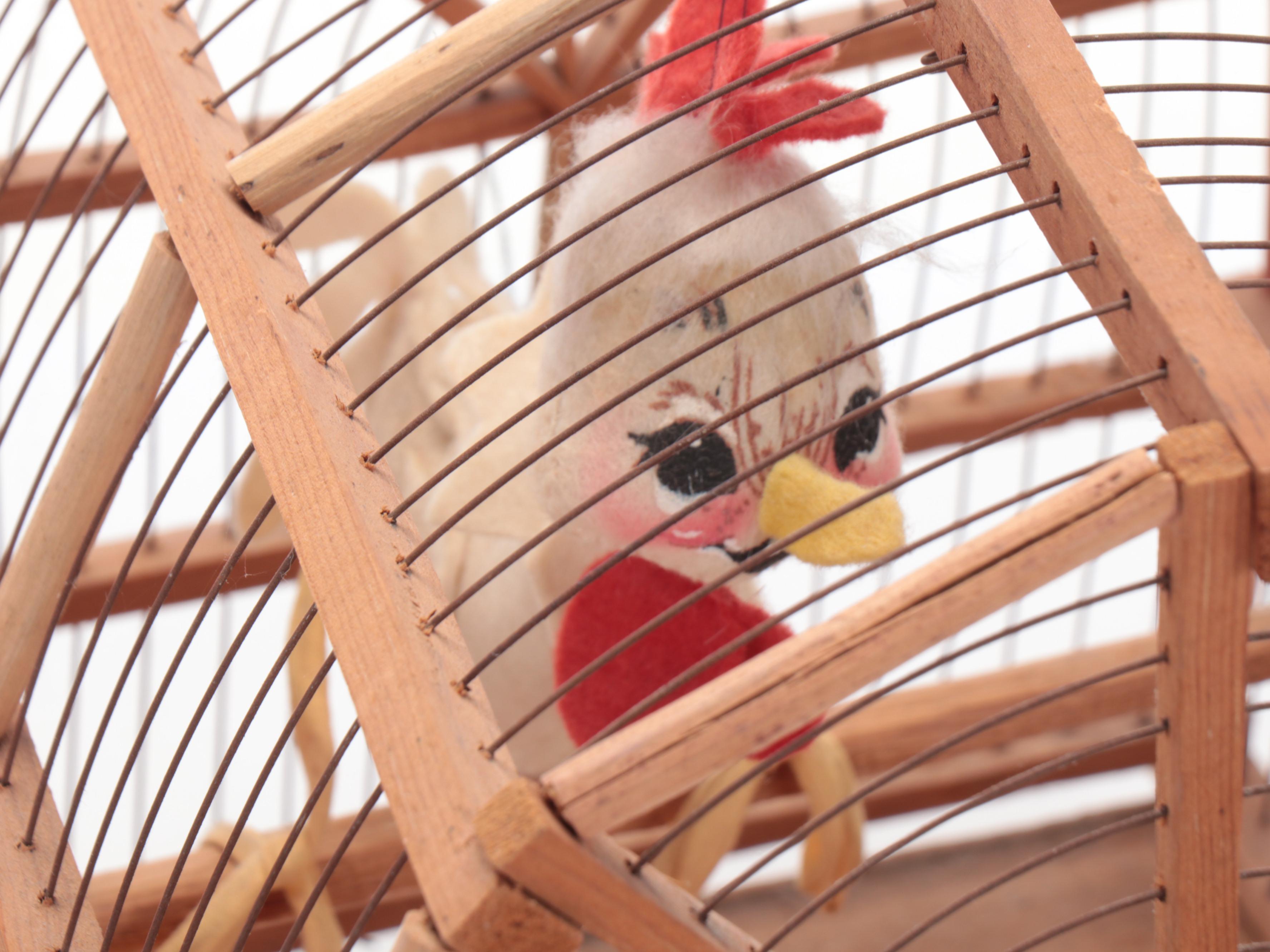 Annalee Fabric Clown Dolls and Bird Plush Toy in Cage