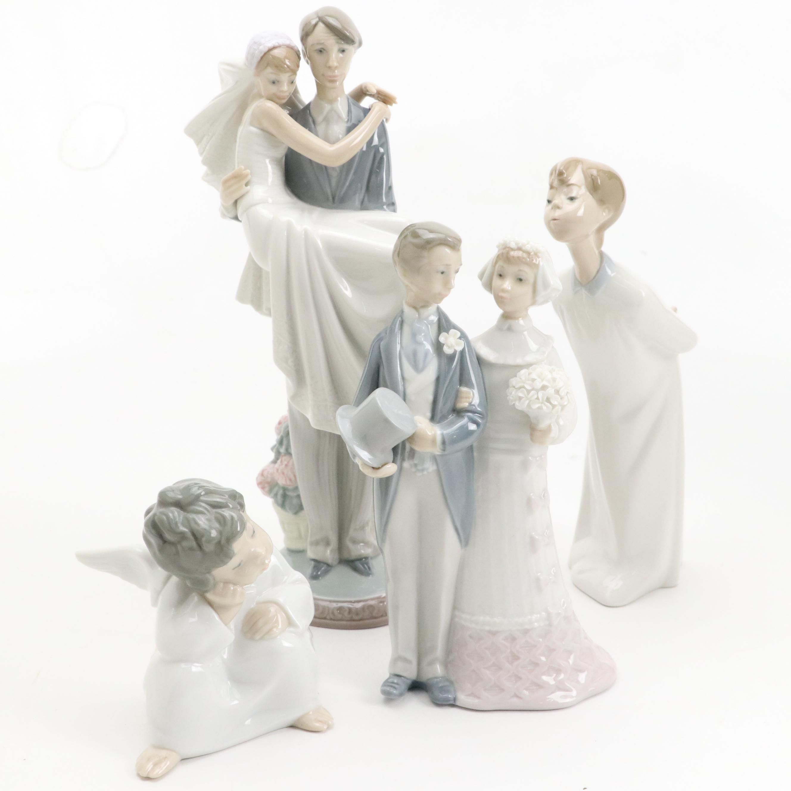 Lladró "Over the Threshold" "Boy Blowing Kiss" and More Porcelain Figurines