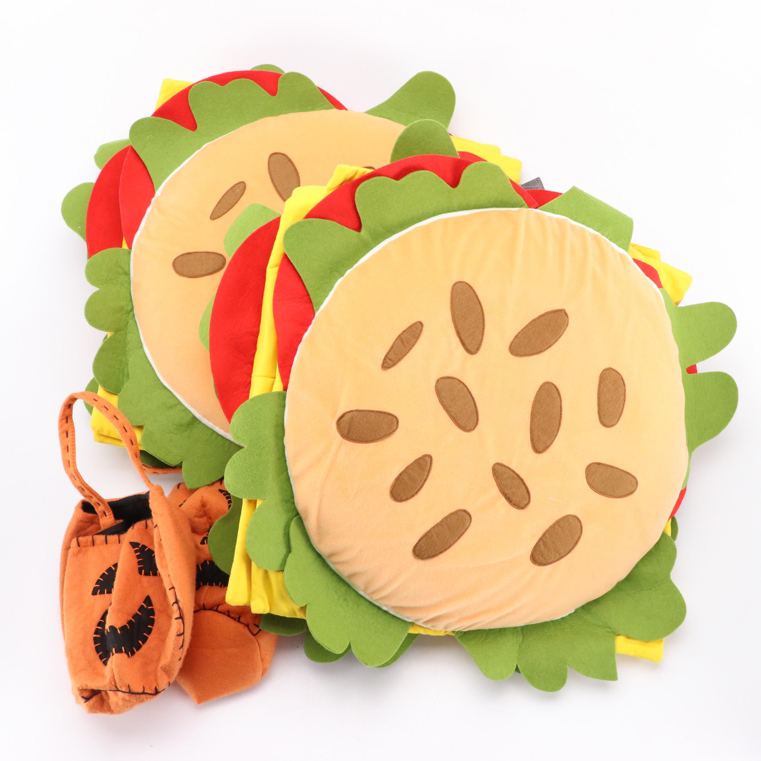 Pottery Barn Kids Hamburger Halloween Costume and Pumpkin Trick-or-Treating Bags