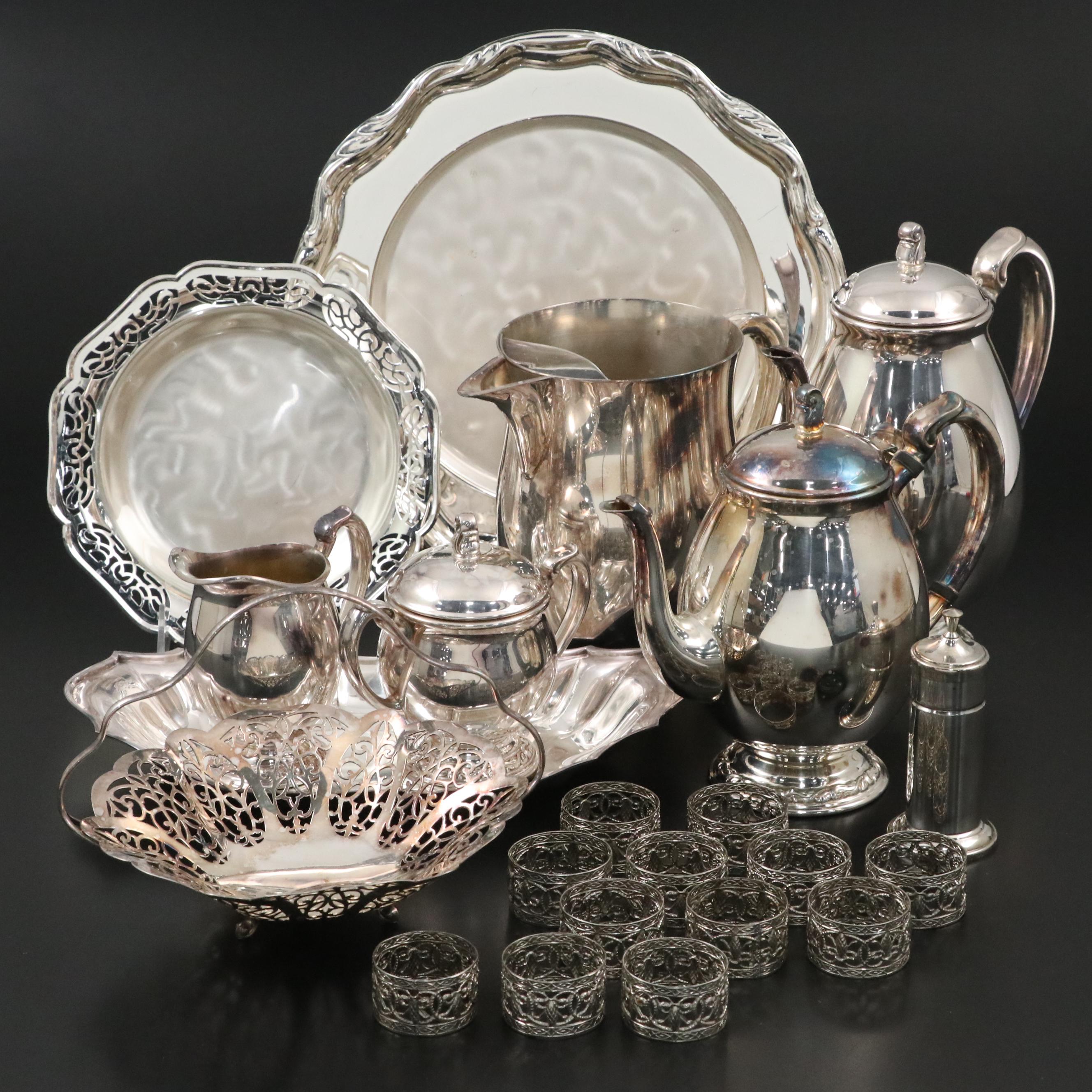 WMA Rogers "Carol" Silver Plate Coffee and Tea Service with Other Décor