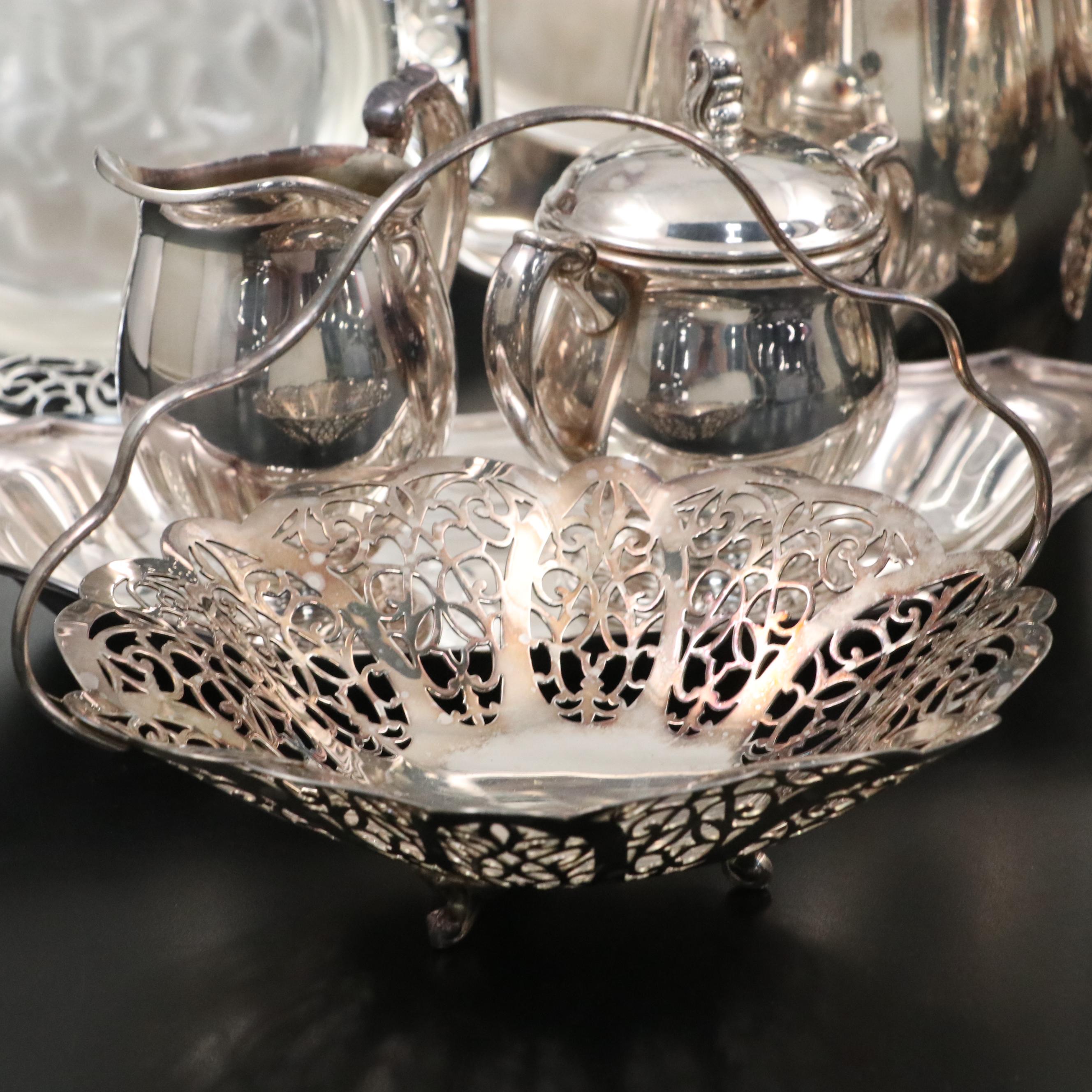 WMA Rogers "Carol" Silver Plate Coffee and Tea Service with Other Décor