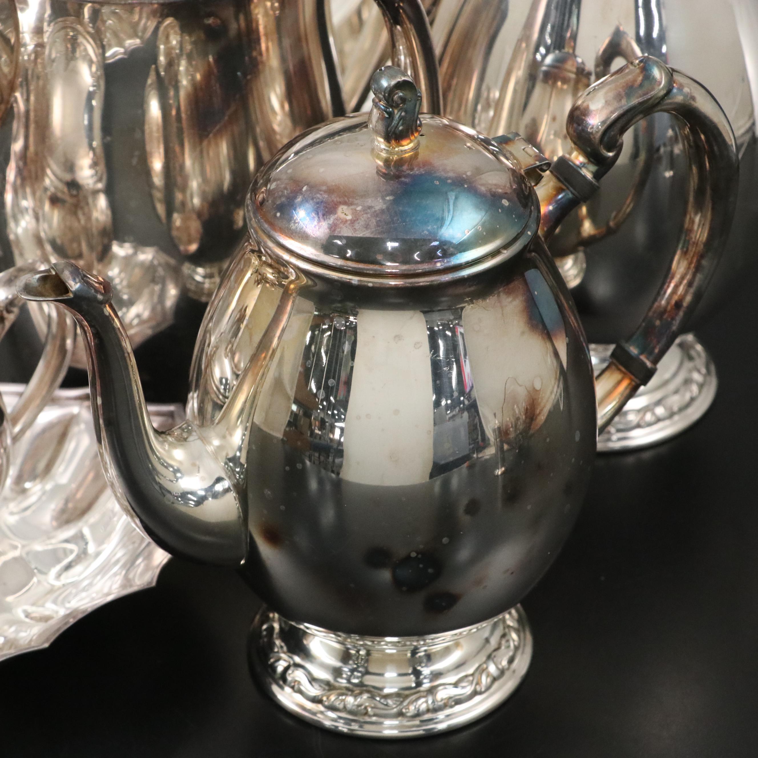 WMA Rogers "Carol" Silver Plate Coffee and Tea Service with Other Décor