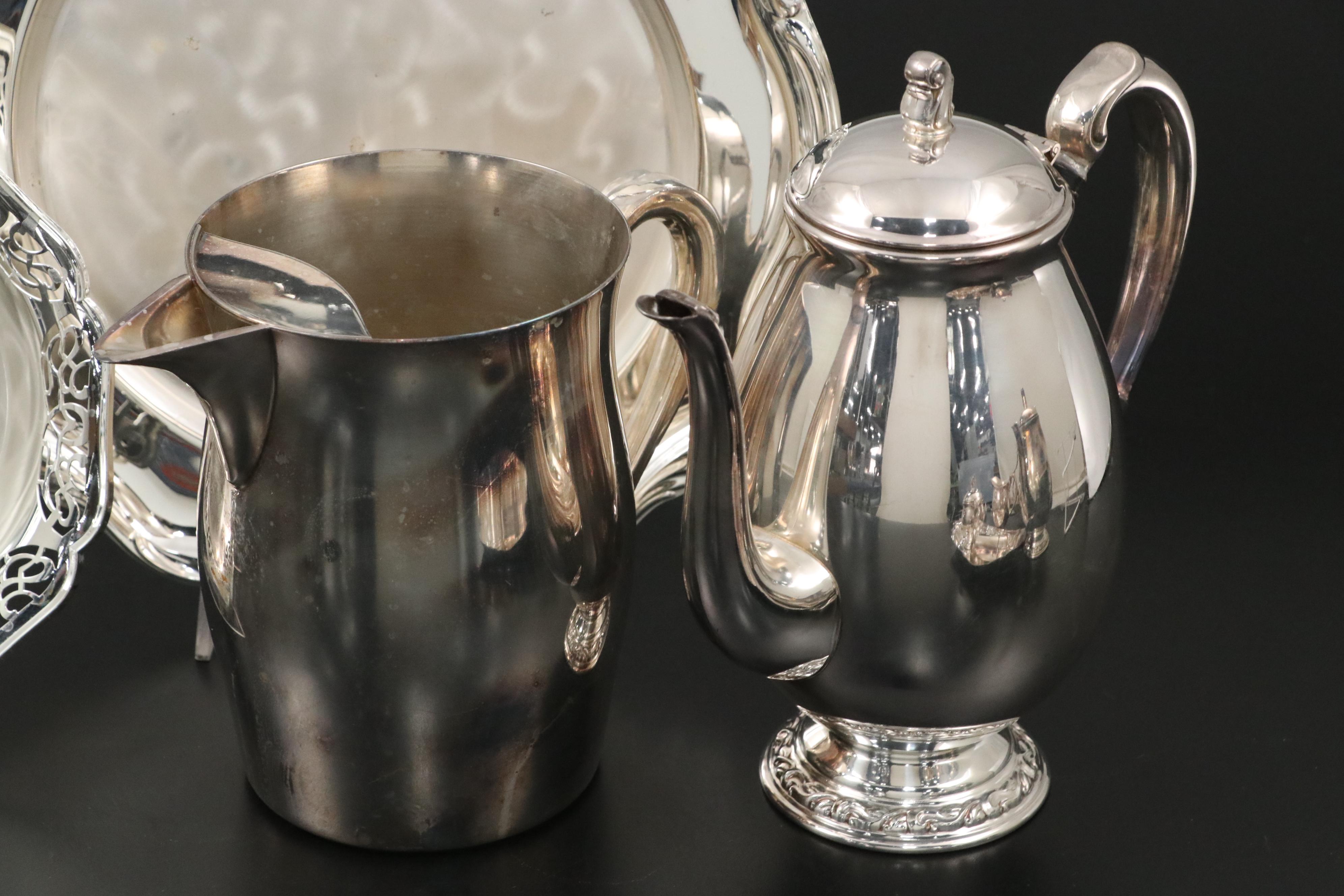 WMA Rogers "Carol" Silver Plate Coffee and Tea Service with Other Décor
