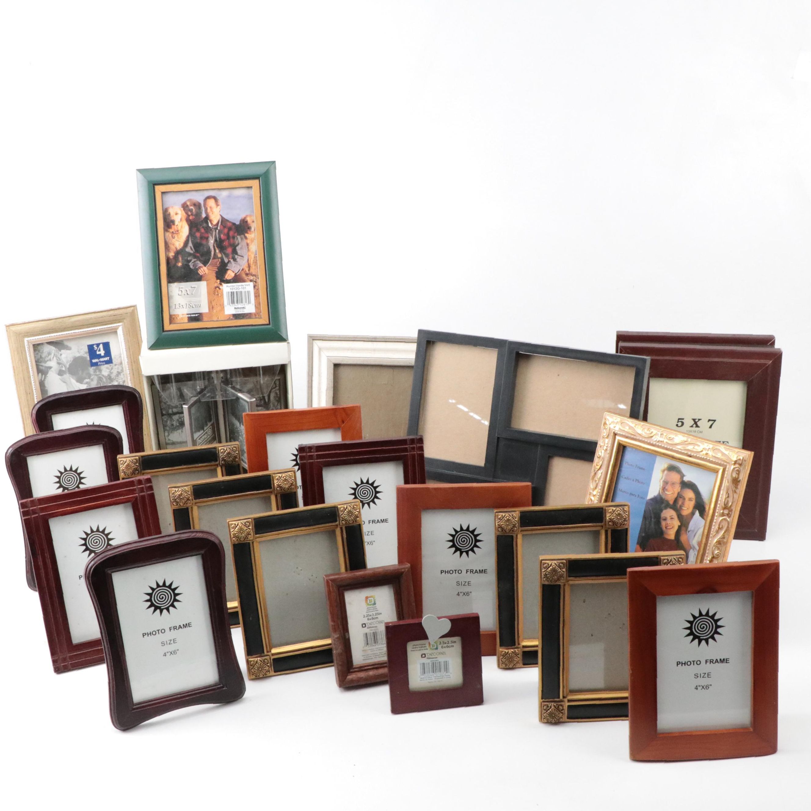 Wood and Metal Table Top Picture Frames
