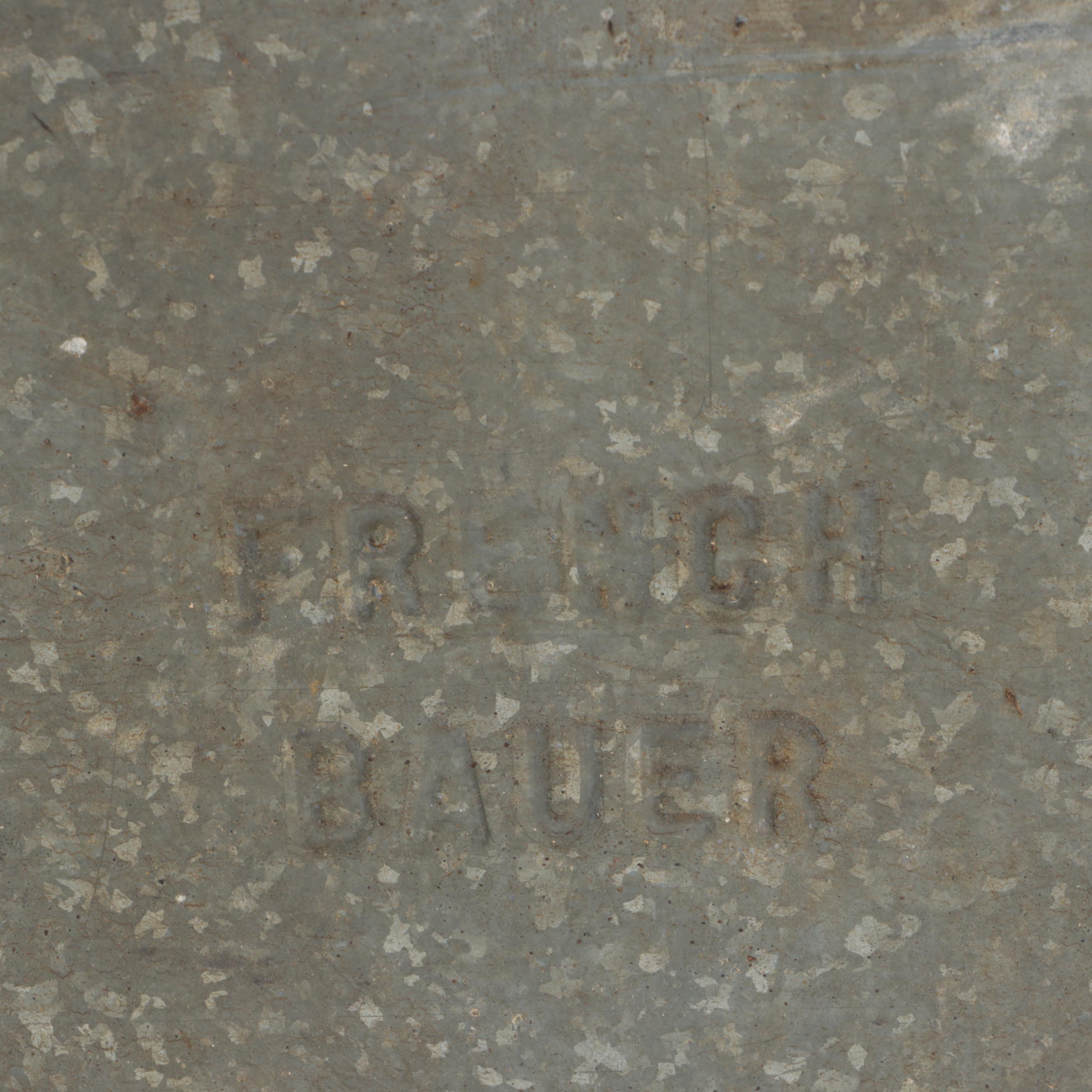 French Bauer Dairy Galvanized Metal Insulated Porch Box and Metal Milk Can