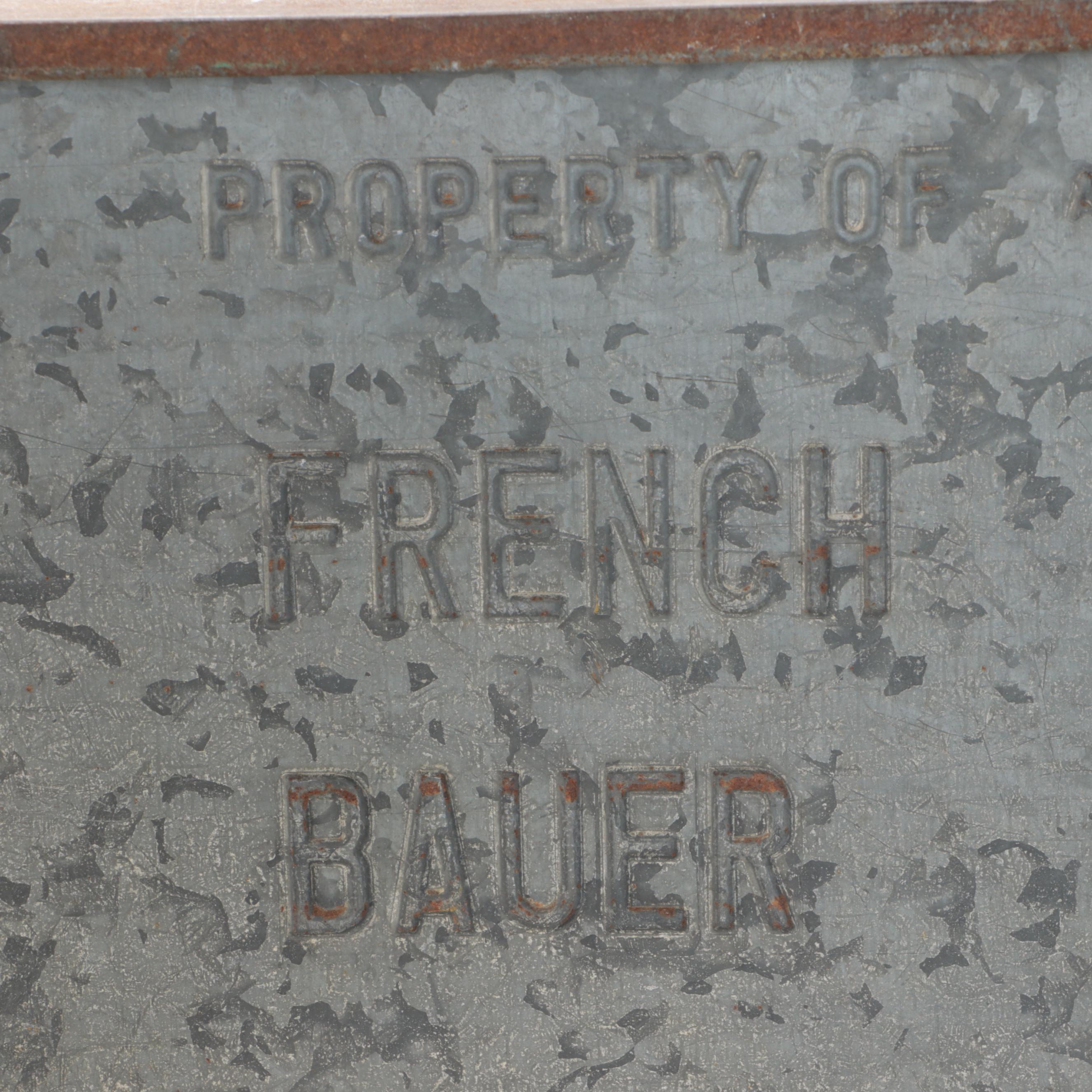 French Bauer Dairy Galvanized Metal Insulated Porch Box and Metal Milk Can