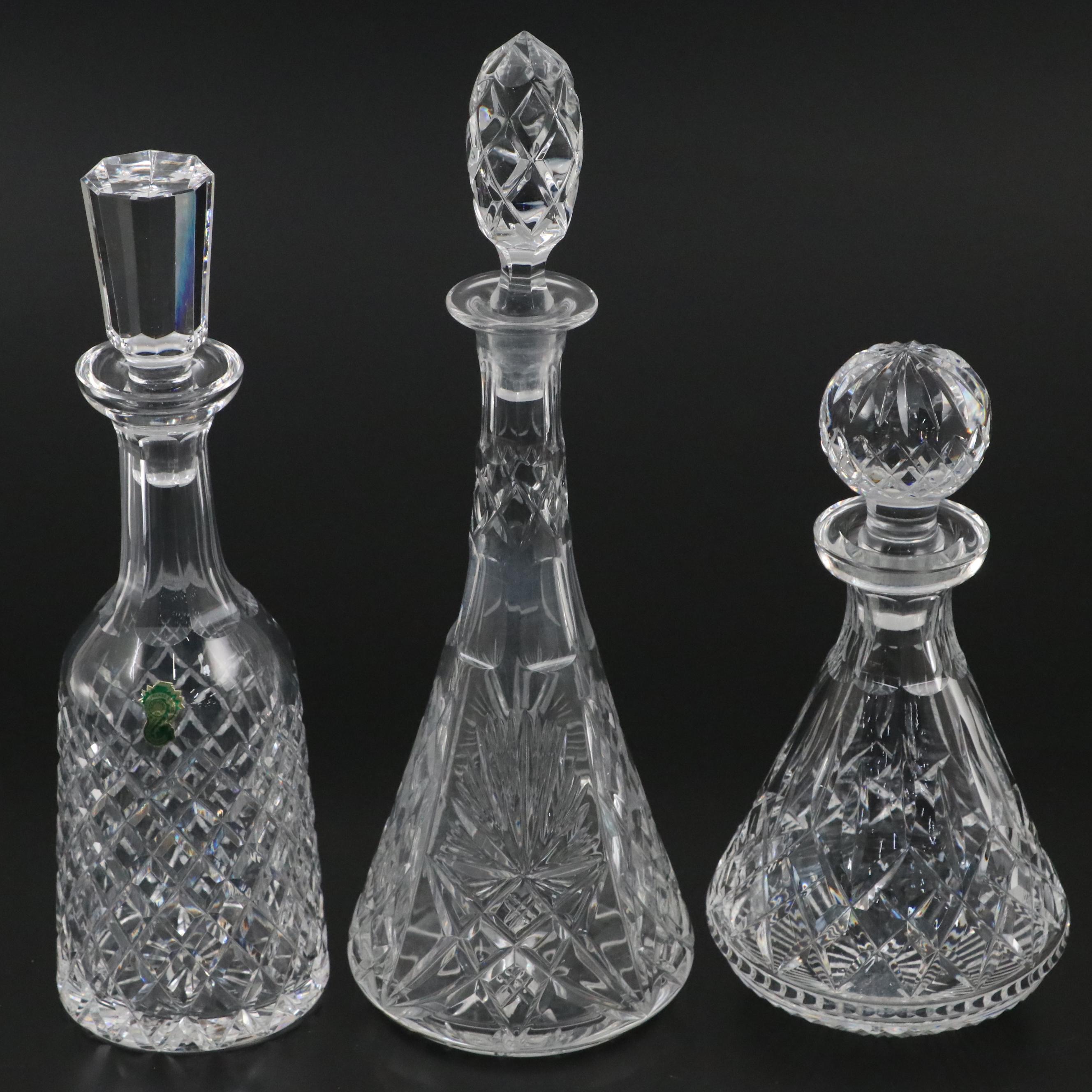 Waterford "Alana" Crystal Decanter with Other Crystal Decanters
