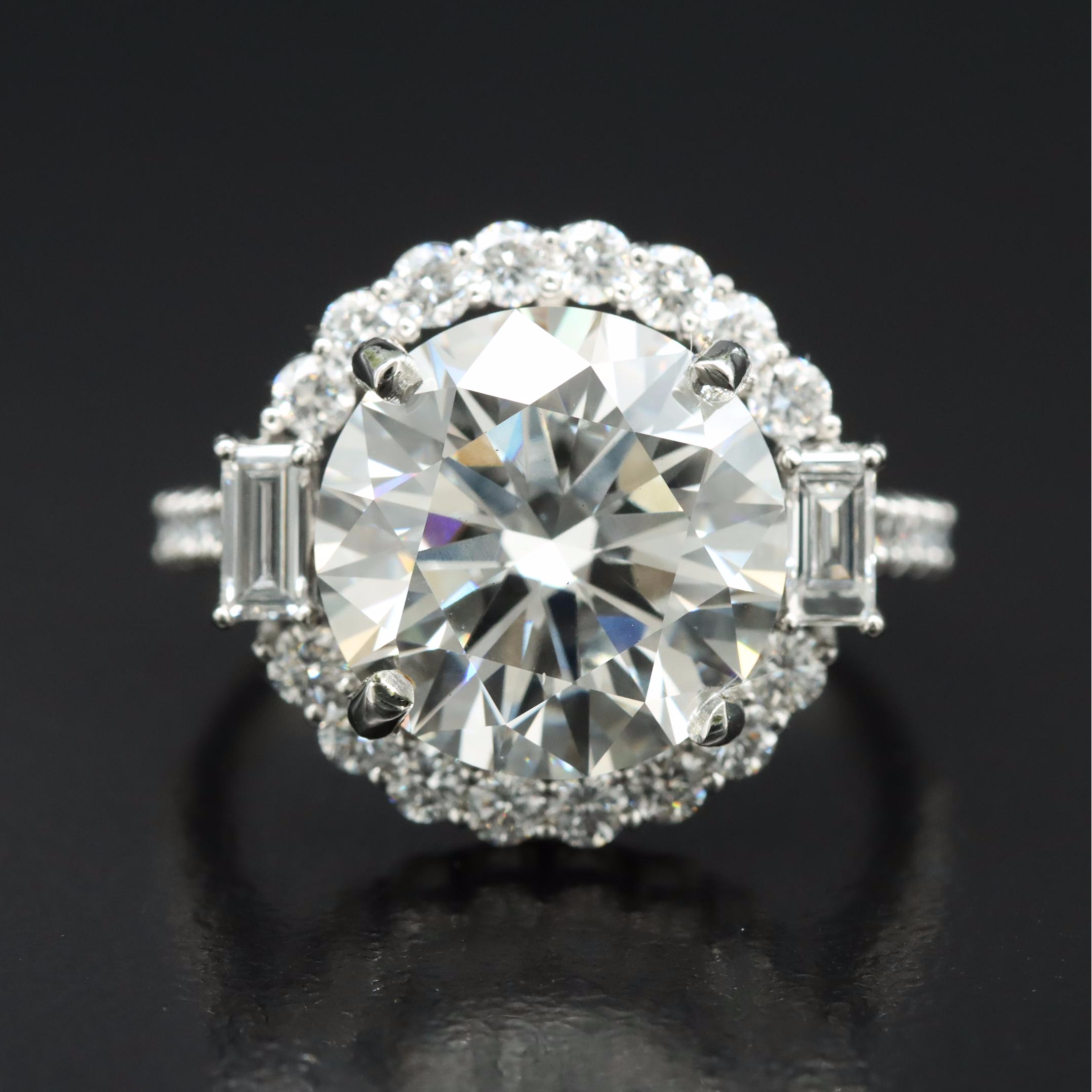 Platinum 6.10 CTW Lab Grown Diamond Ring with an IGI Report