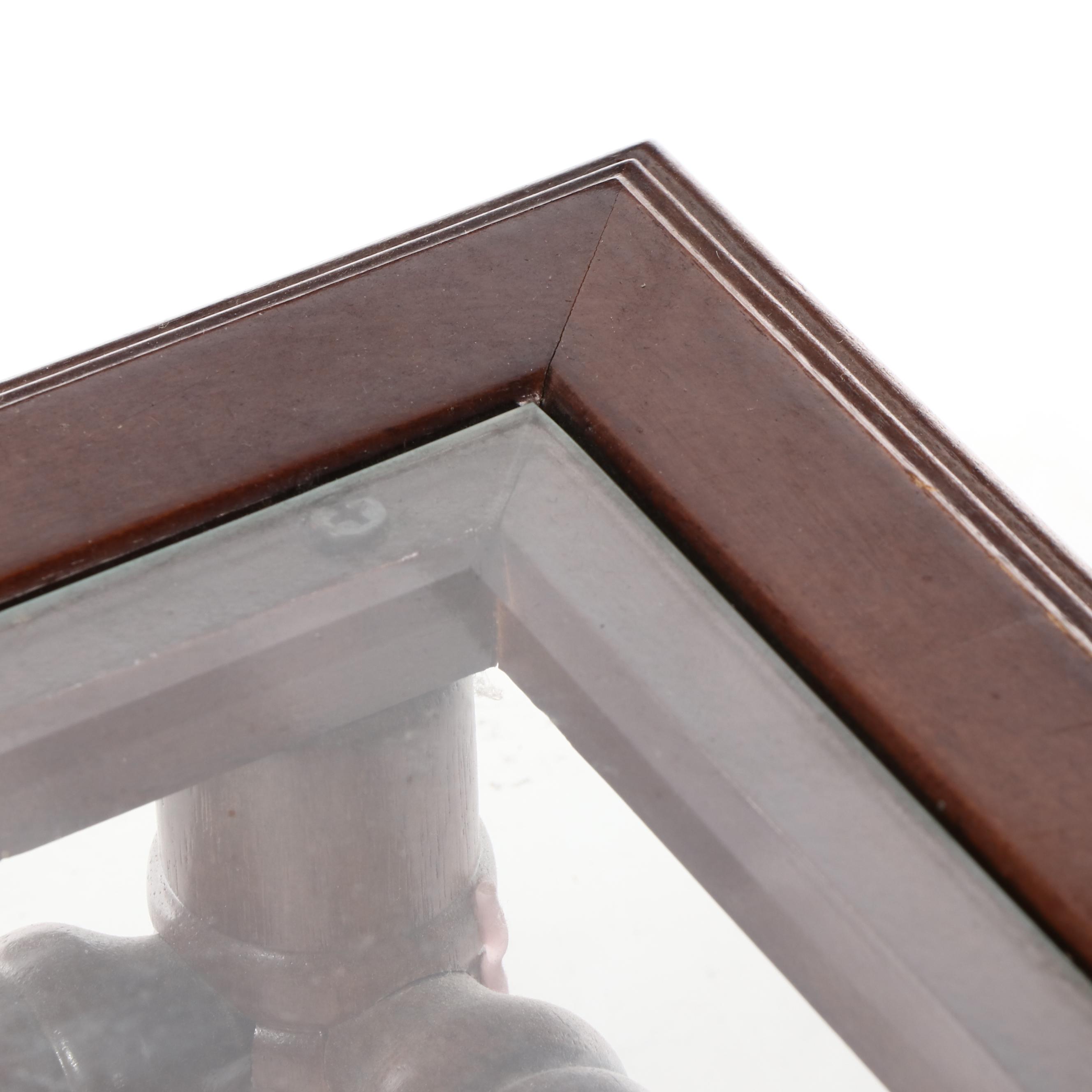 Bombay Company Federal Style Mahogany-Stained and Glass Top Console Table