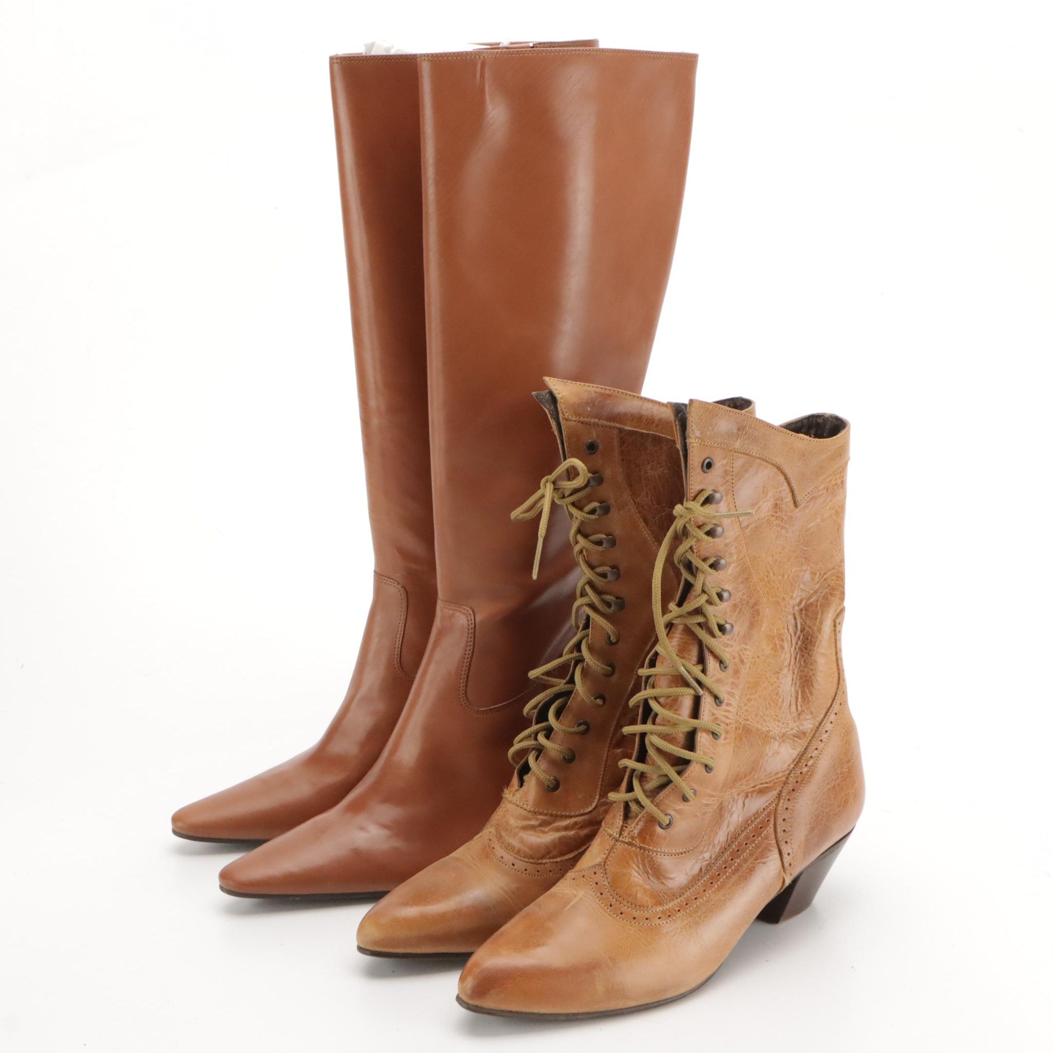 Lauren Ralph Lauren Mimi Pointed-Toe Boots, Oak Tree Farms Victorian-Style Boots