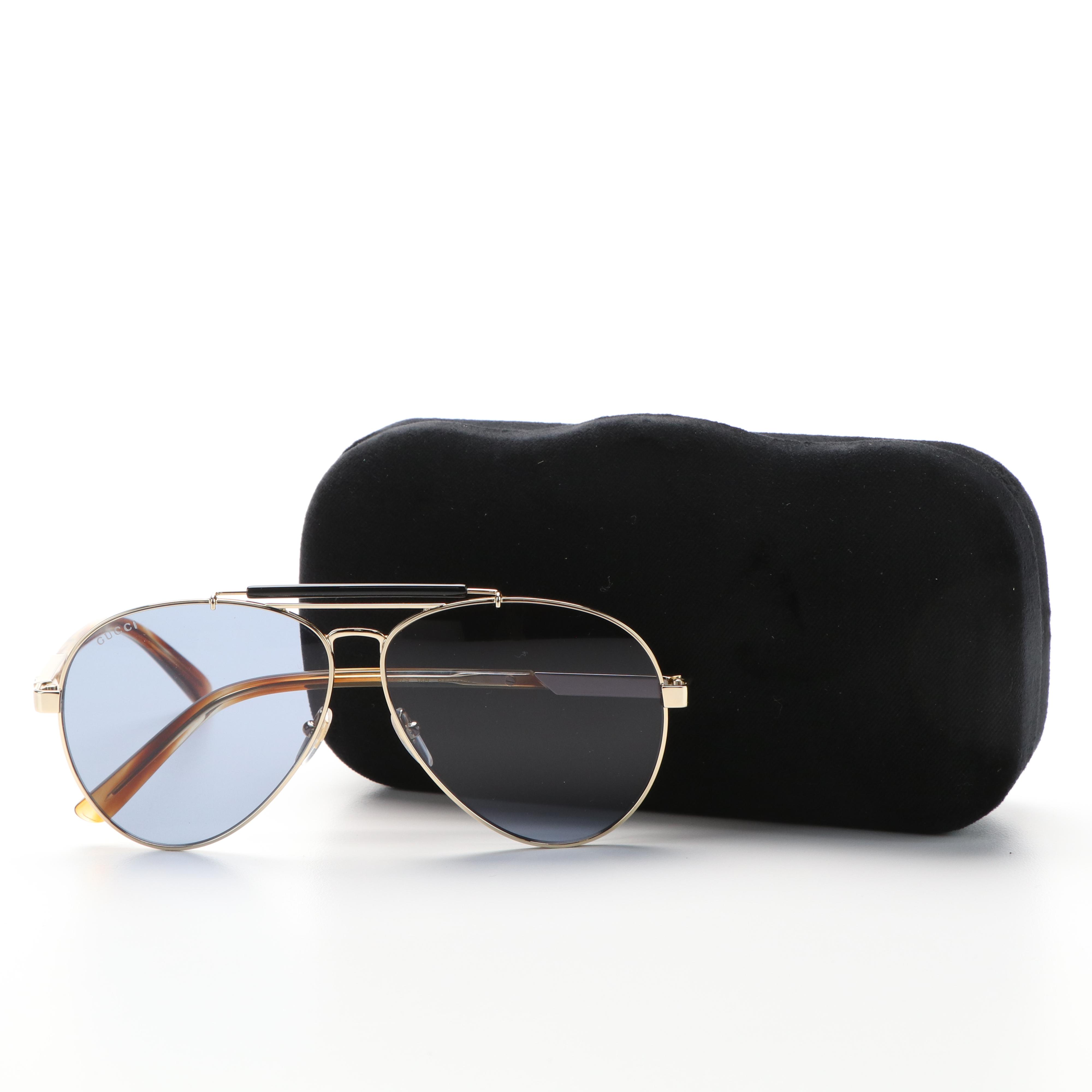 Gucci GG1287S 004 Aviator Sunglasses with Case