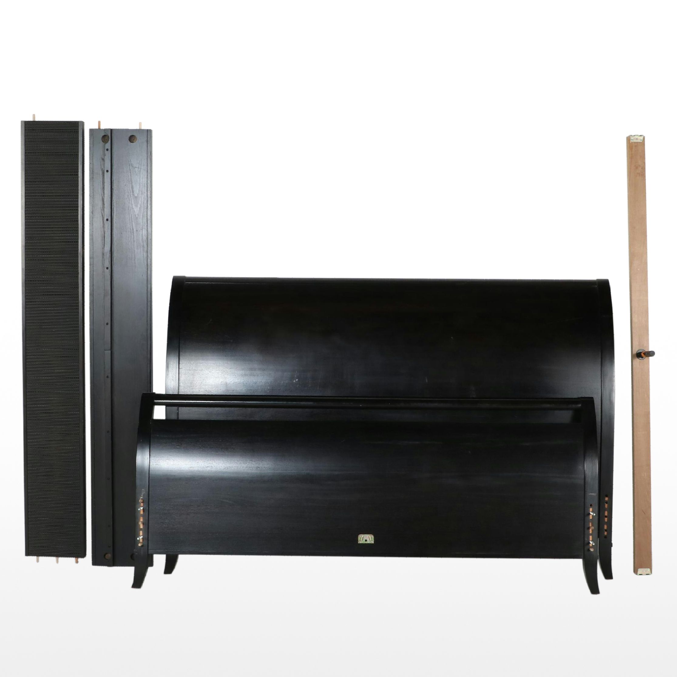 Arhaus Furniture Ebonized Wood King Sized Sleigh Bed