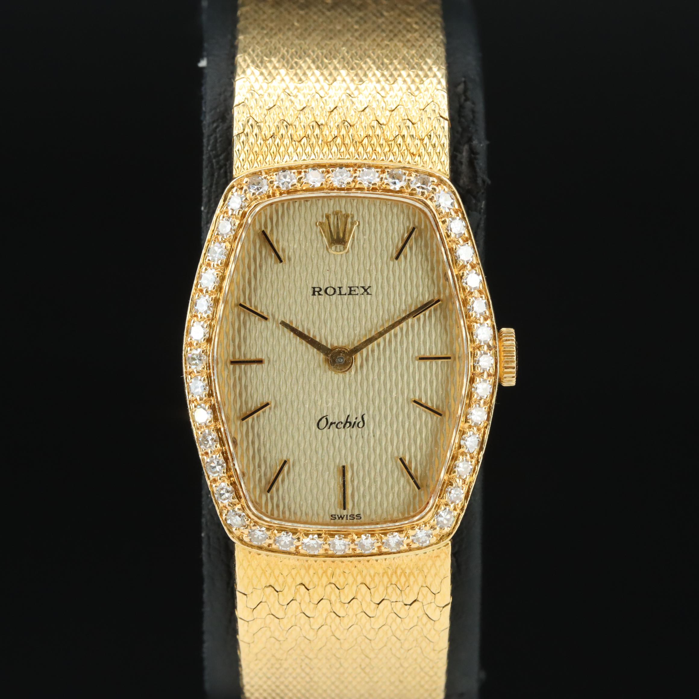 1986 Rolex Orchid 18K Diamond Watch