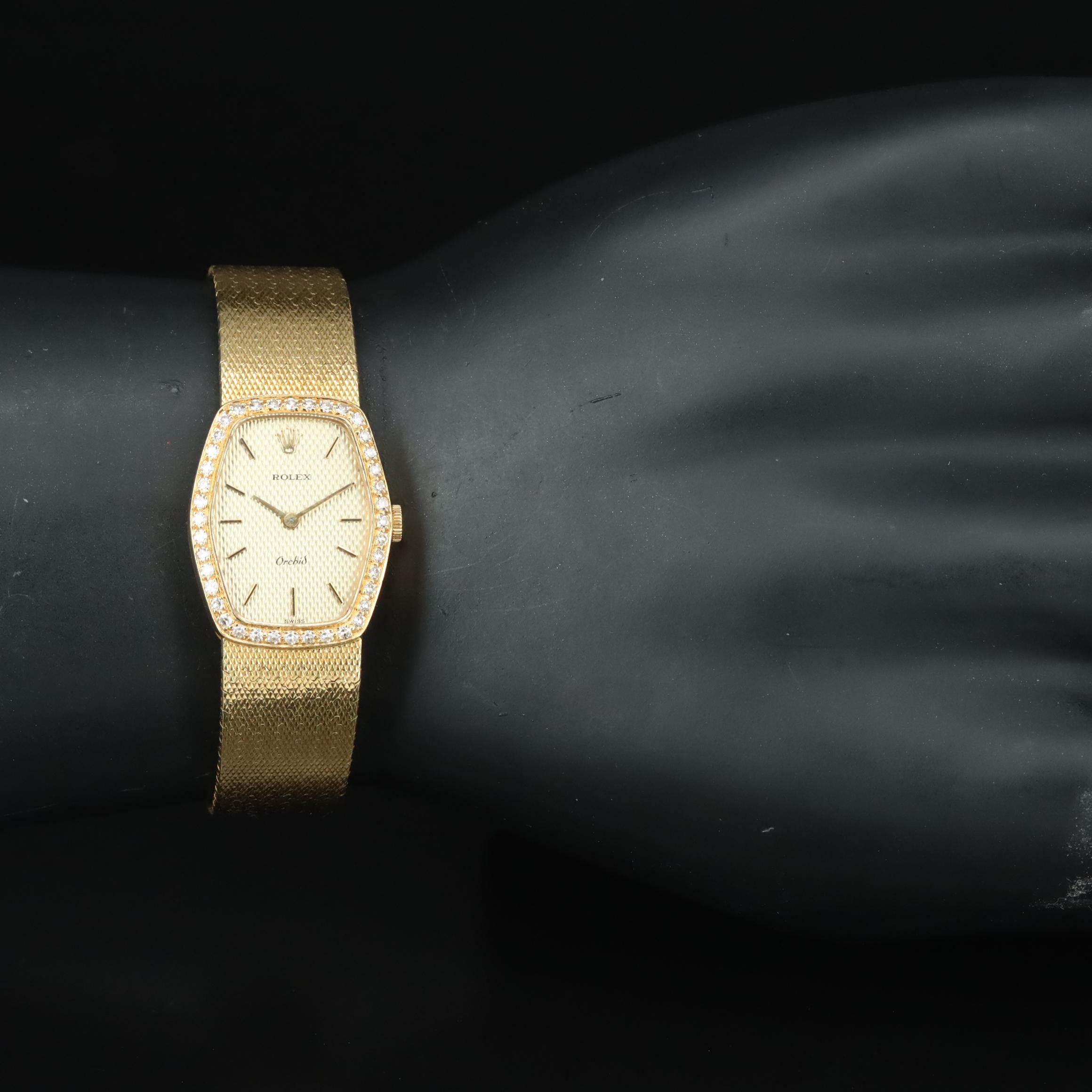 1986 Rolex Orchid 18K Diamond Watch