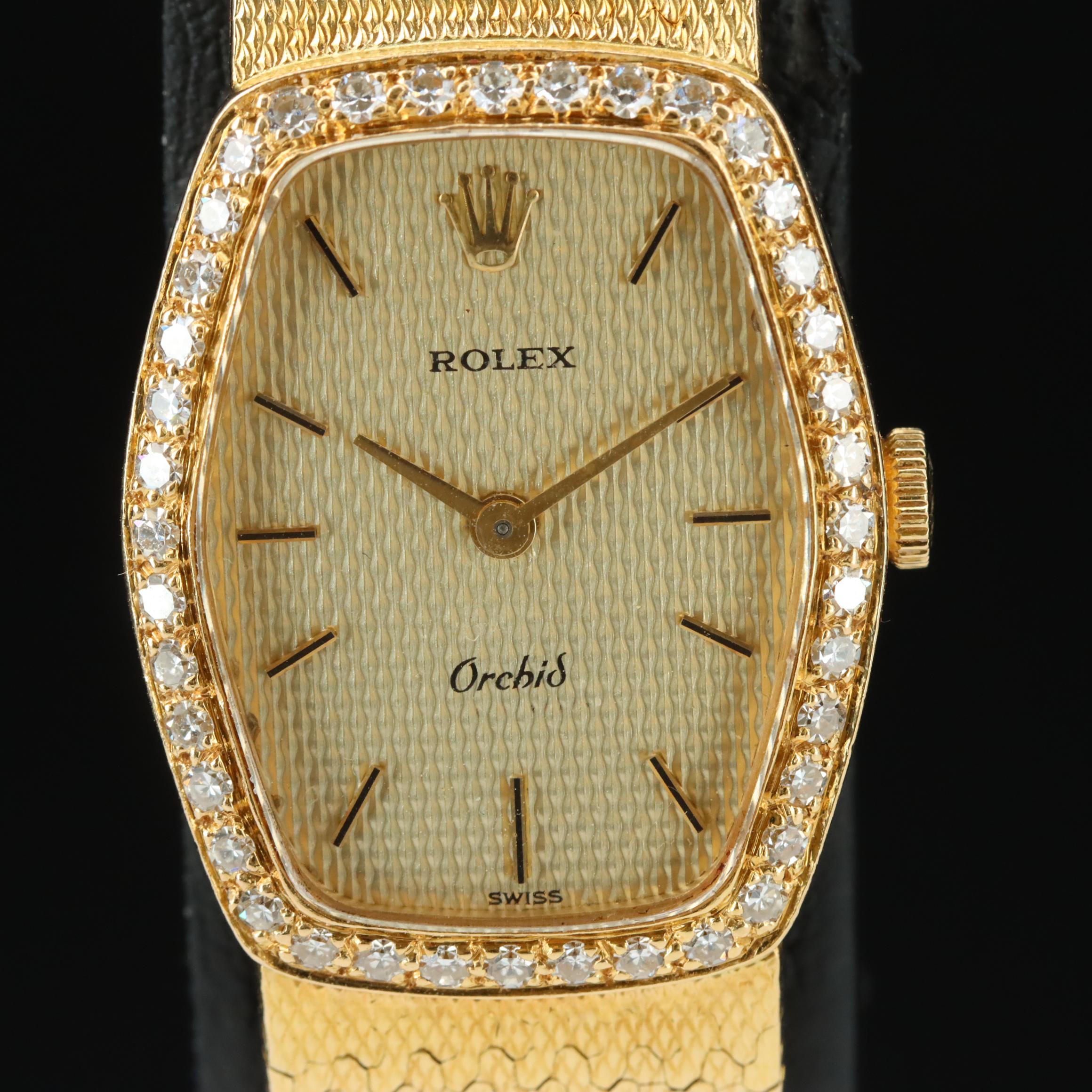 1986 Rolex Orchid 18K Diamond Watch