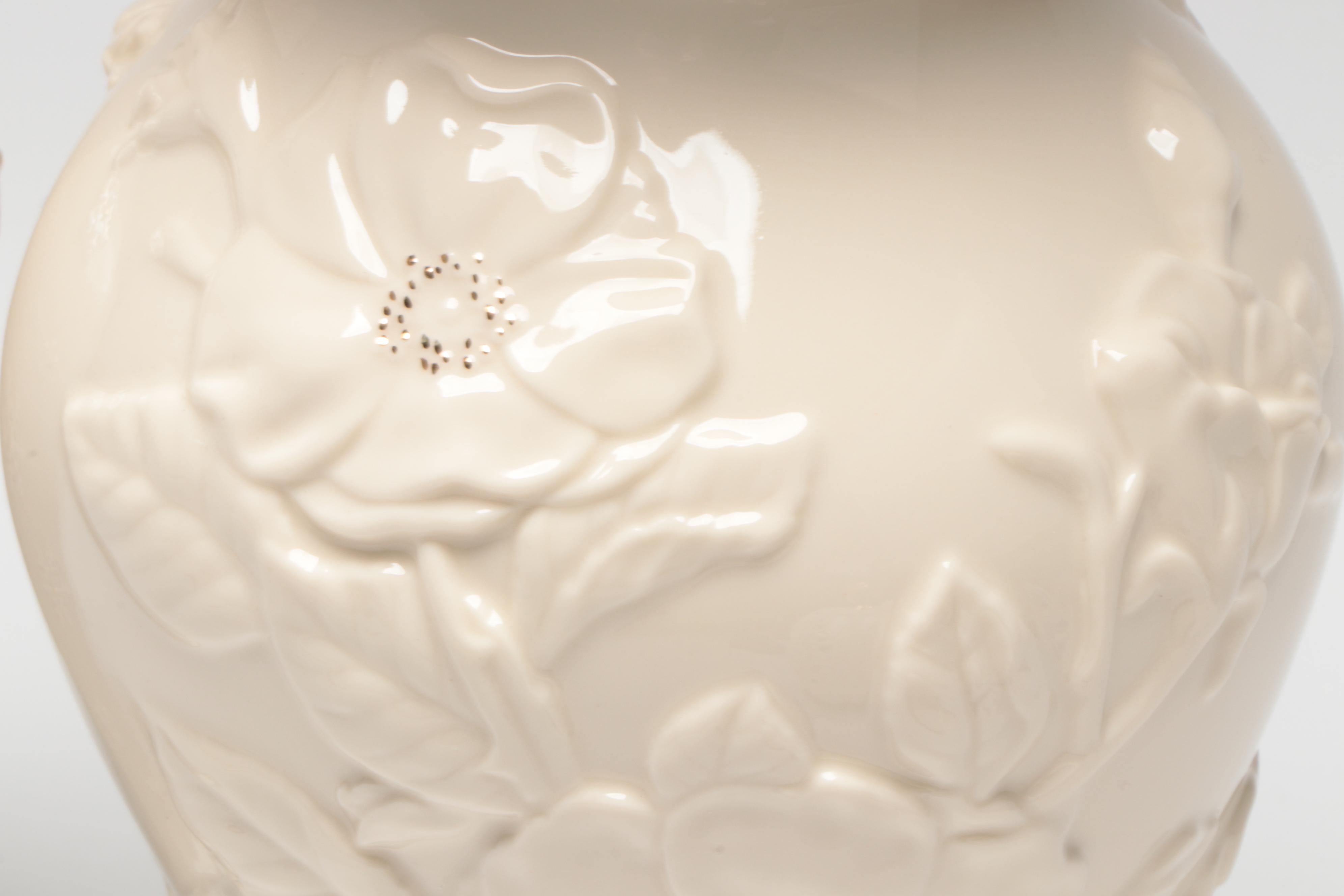 Lenox Fine China Vases with Gilt-Decorated Pumpkin Votive and Red Glass Bowl