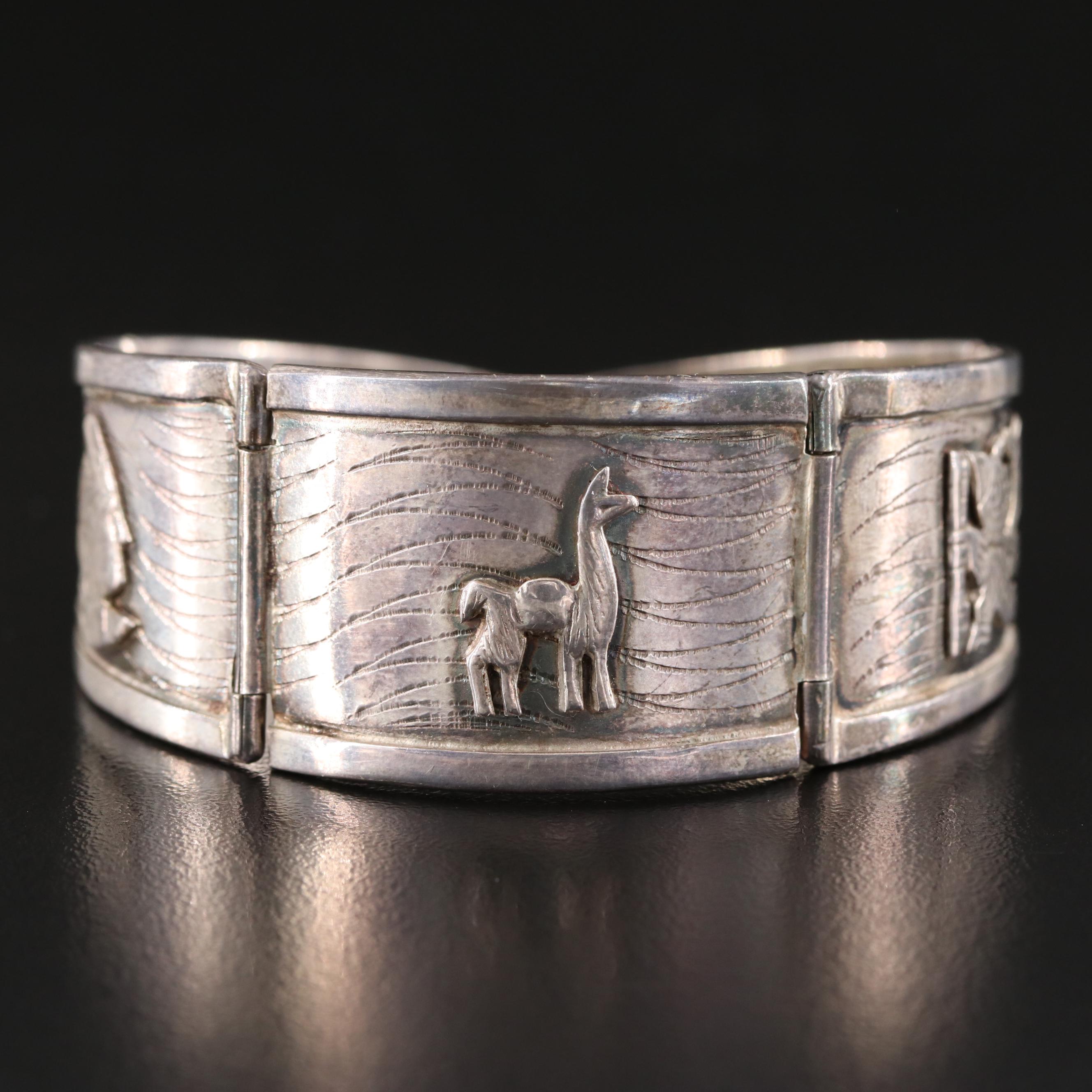 Peruvian Sterling Panel Bracelet