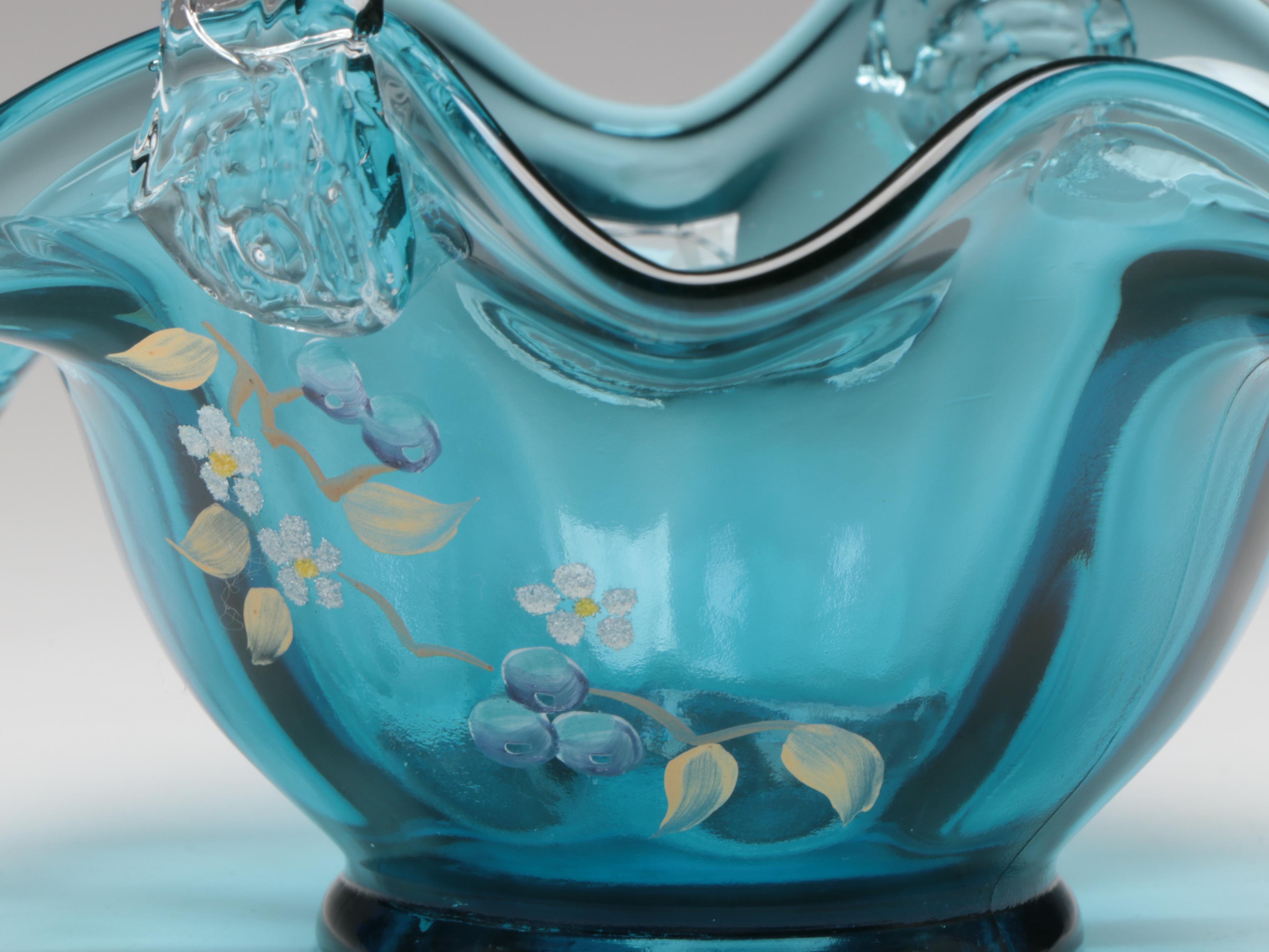 Lenox Porcealin "The Honey Pot Vase" with  Other Bud Vase and Fenton Basket